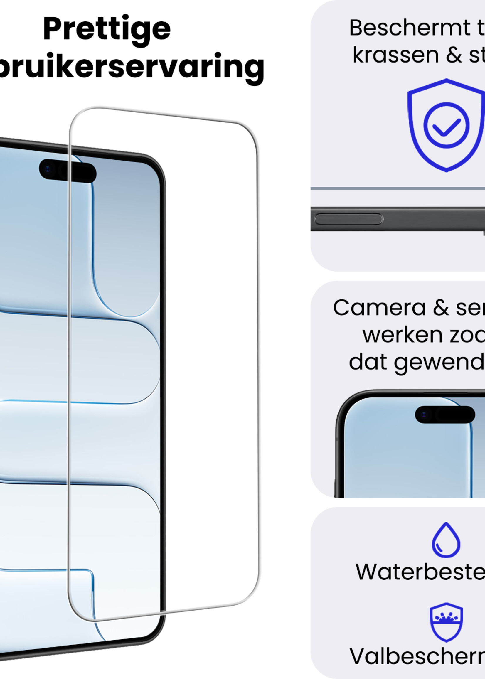BTH BTH iPhone Air Screenprotector Glas Met Dichte Notch - 2 PACK