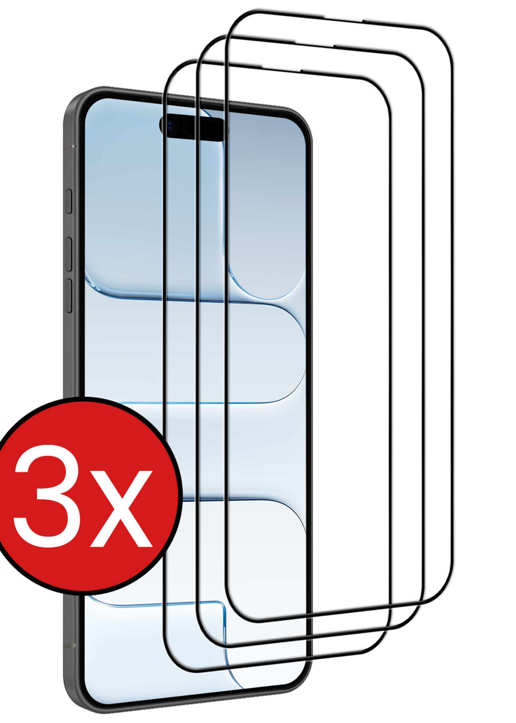 BTH BTH iPhone Air Screenprotector Glas Full Cover 2D - 3 PACK