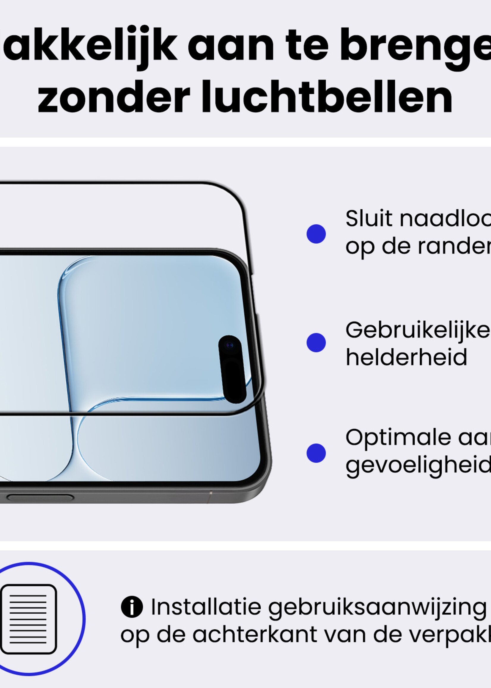 BTH BTH iPhone Air Screenprotector Glas Full Cover 2D - 3 PACK