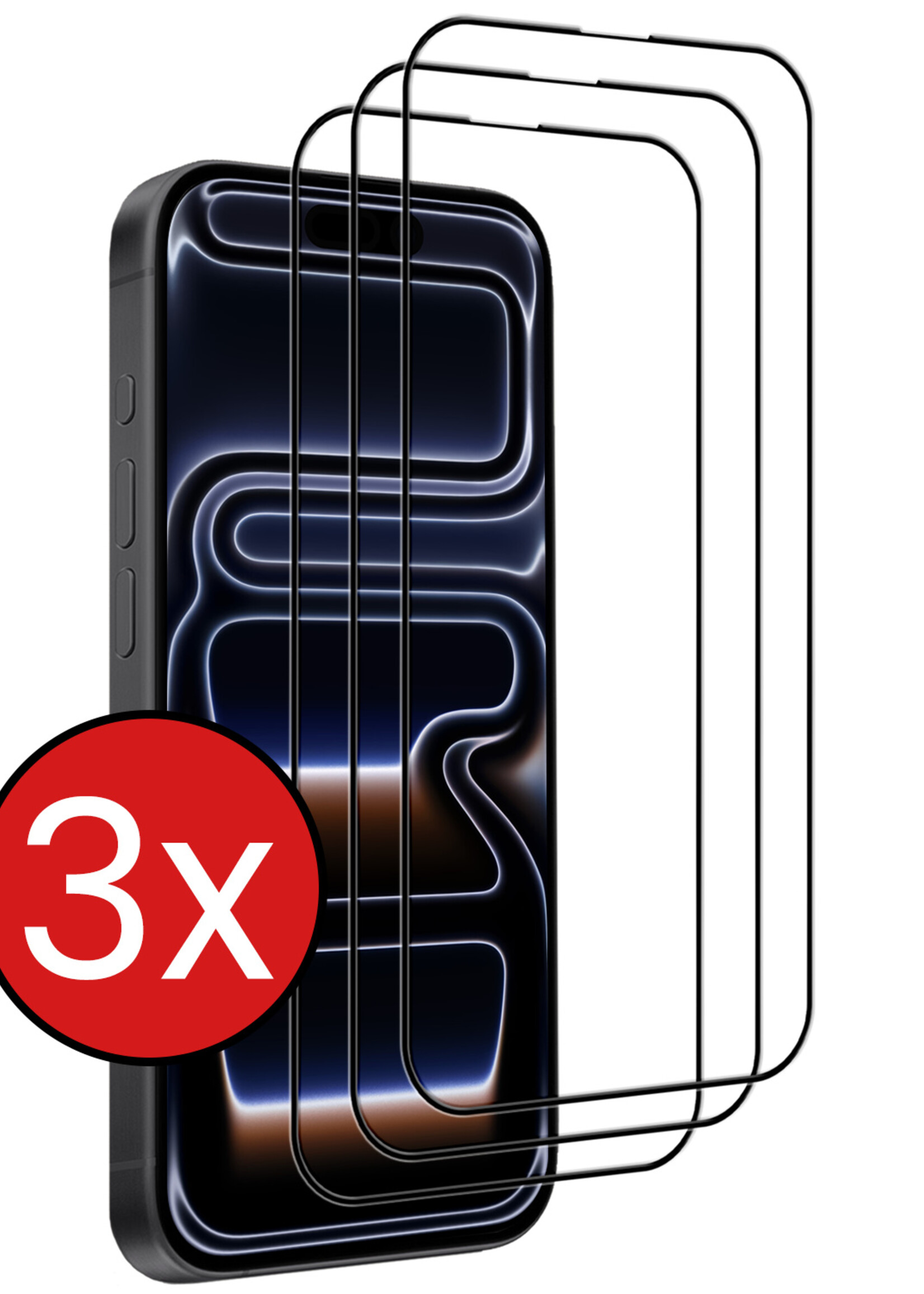 BTH BTH iPhone 17 Pro Screenprotector Glas Full Cover 2D - 3 PACK