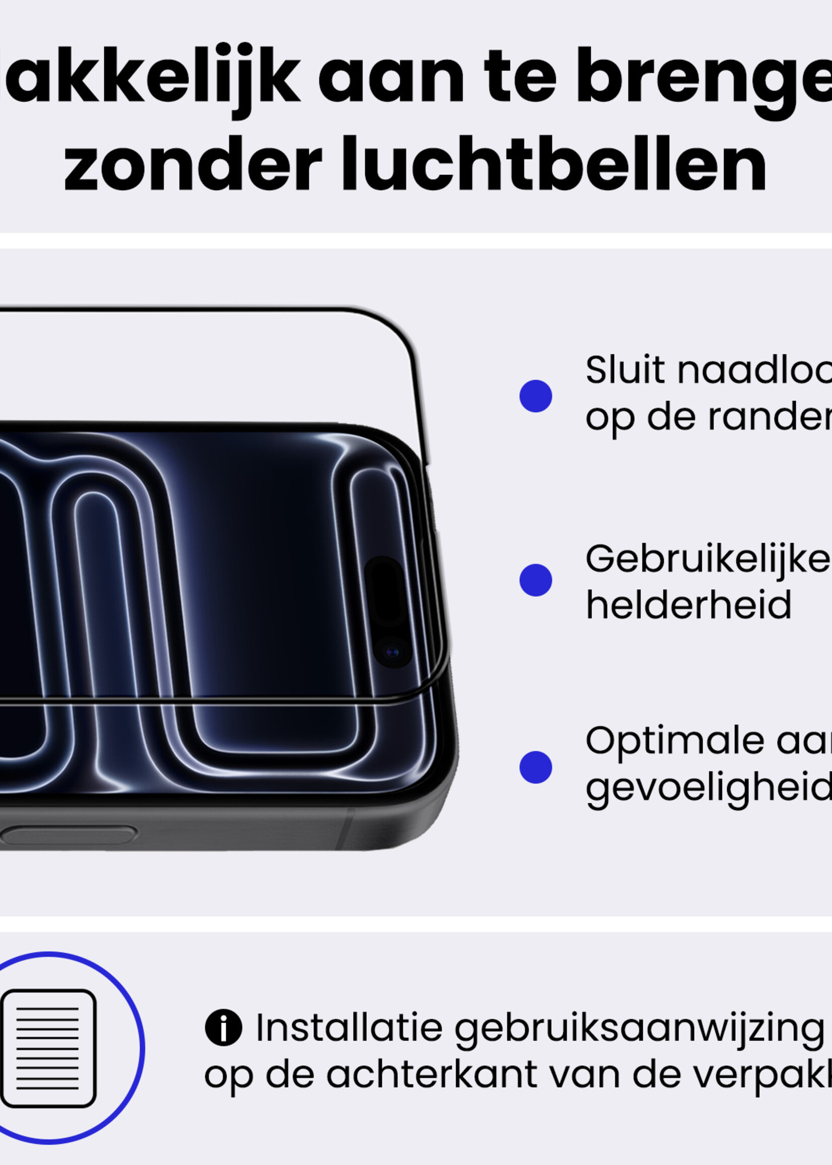 BTH BTH iPhone 17 Pro Screenprotector Glas Full Cover 2D - 3 PACK