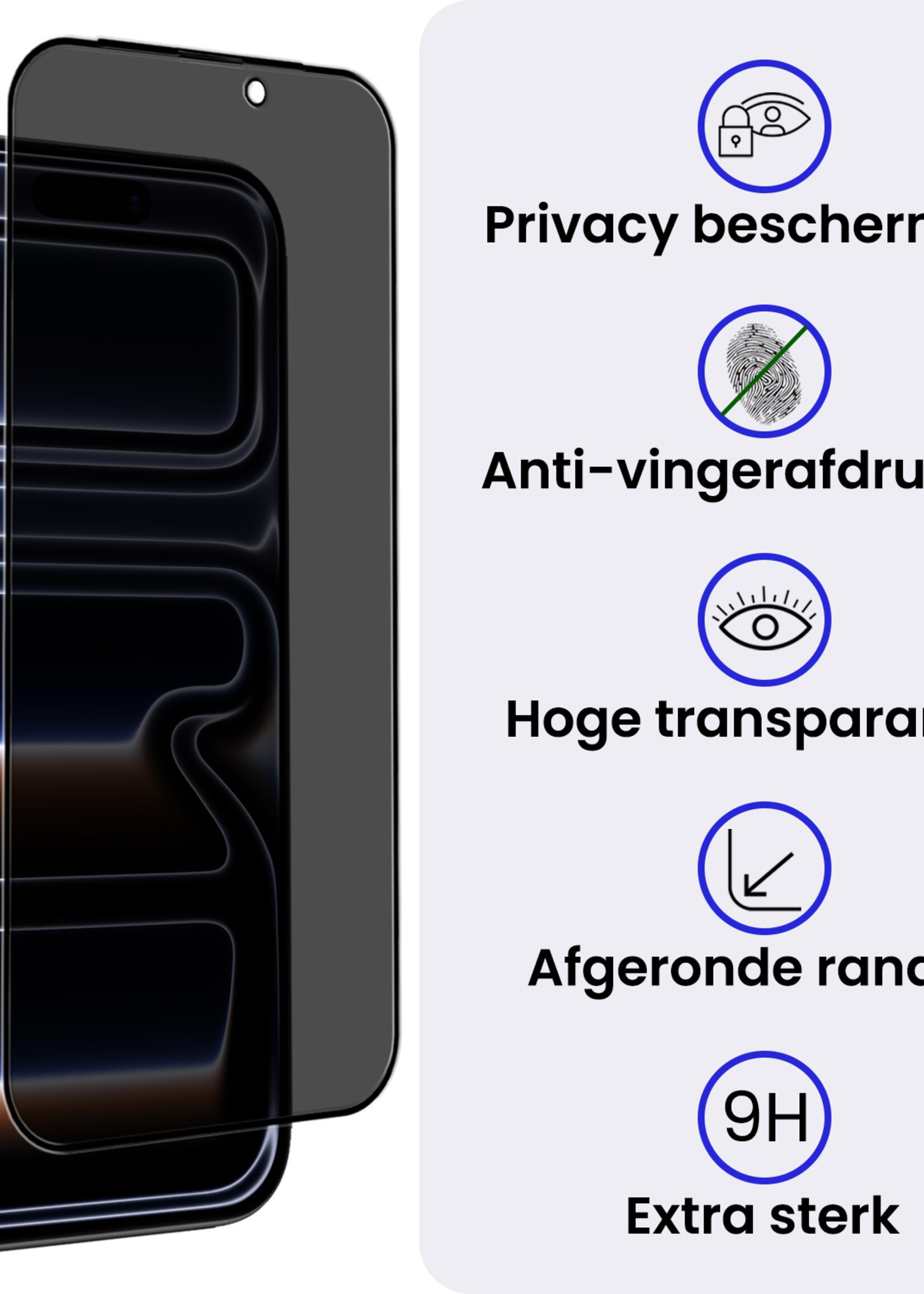 BTH BTH iPhone 17 Pro Screenprotector Glas Privacy - 2 PACK