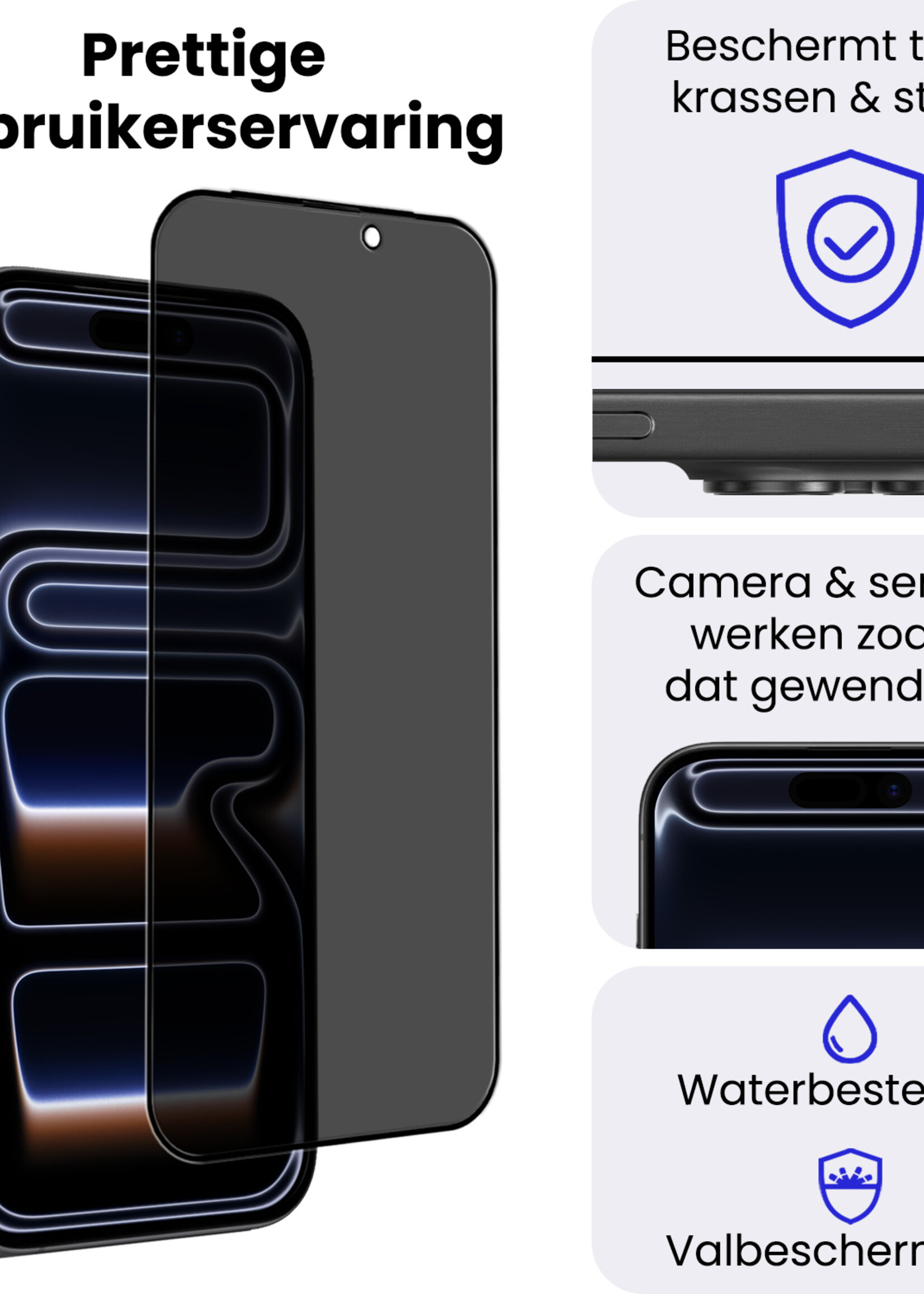 BTH BTH iPhone 17 Pro Screenprotector Glas Privacy - 2 PACK