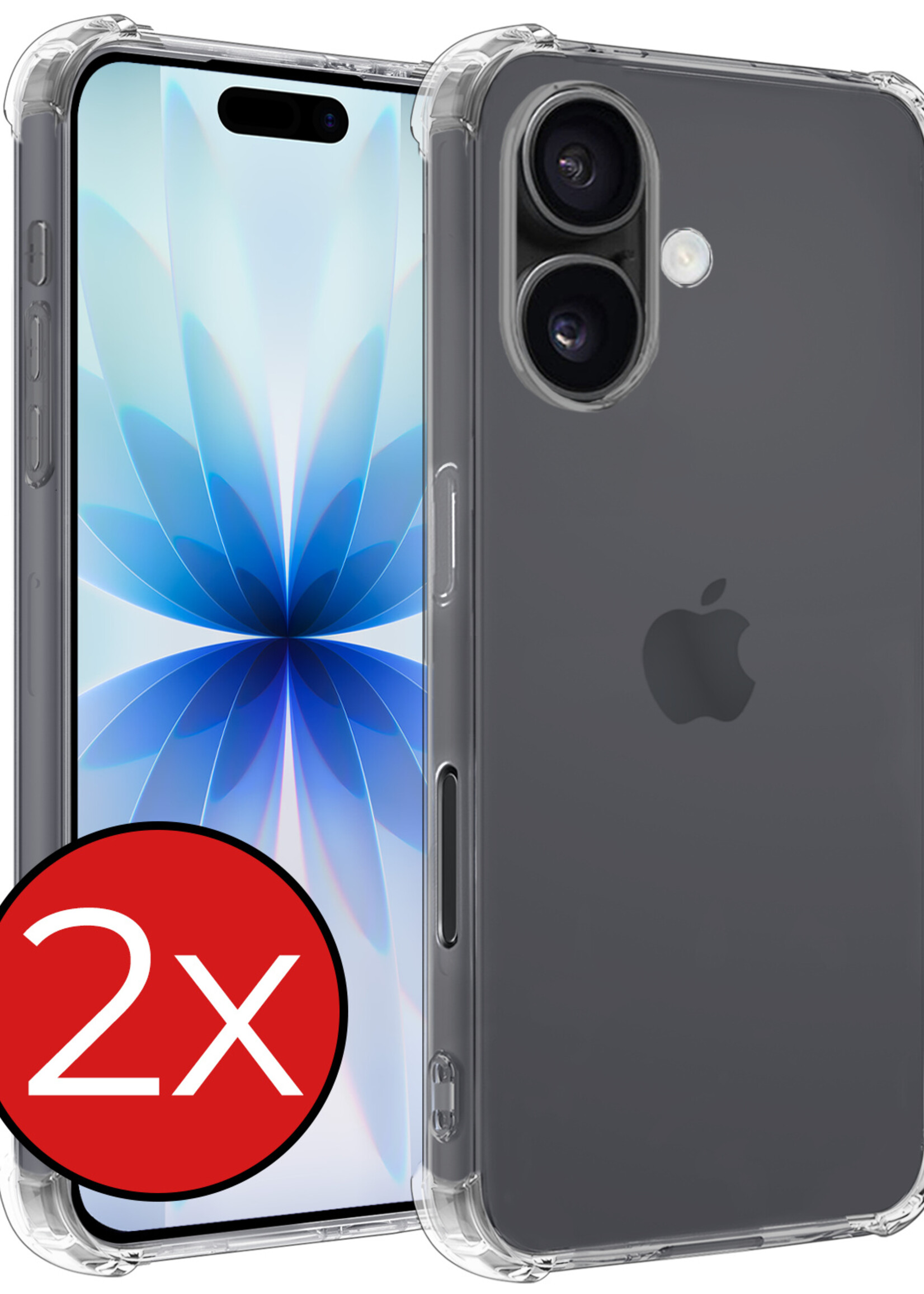 BTH BTH iPhone 17 Hoesje Shockproof - Transparant - 2 PACK