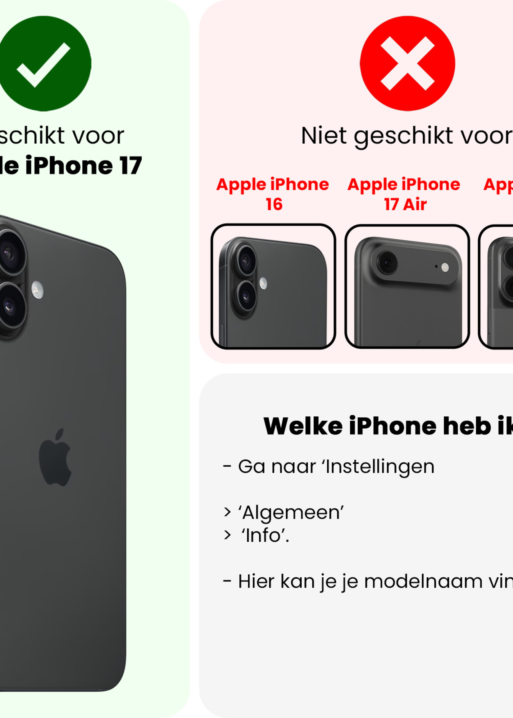 BTH BTH iPhone 17 Hoesje Shockproof Met Screenprotector Met Dichte Notch