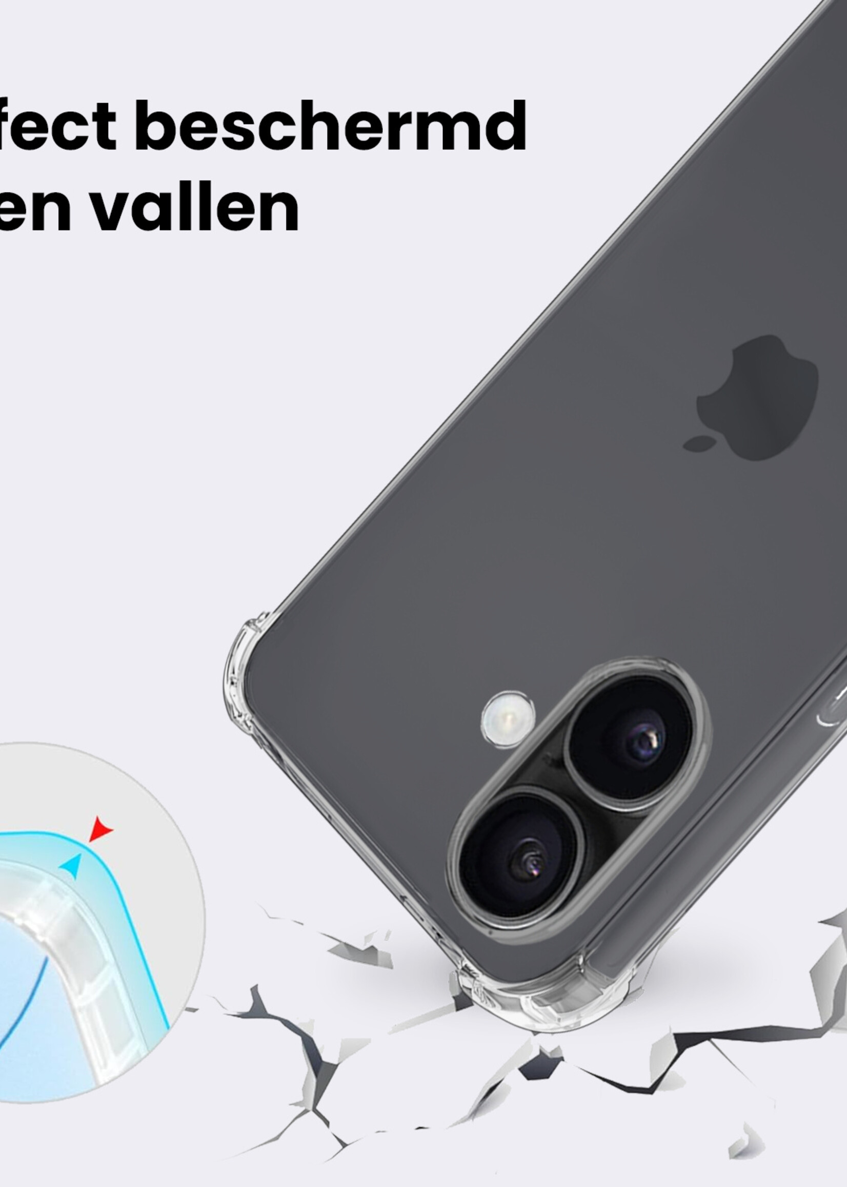 BTH BTH iPhone 17 Hoesje Shockproof Met Screenprotector Met Dichte Notch