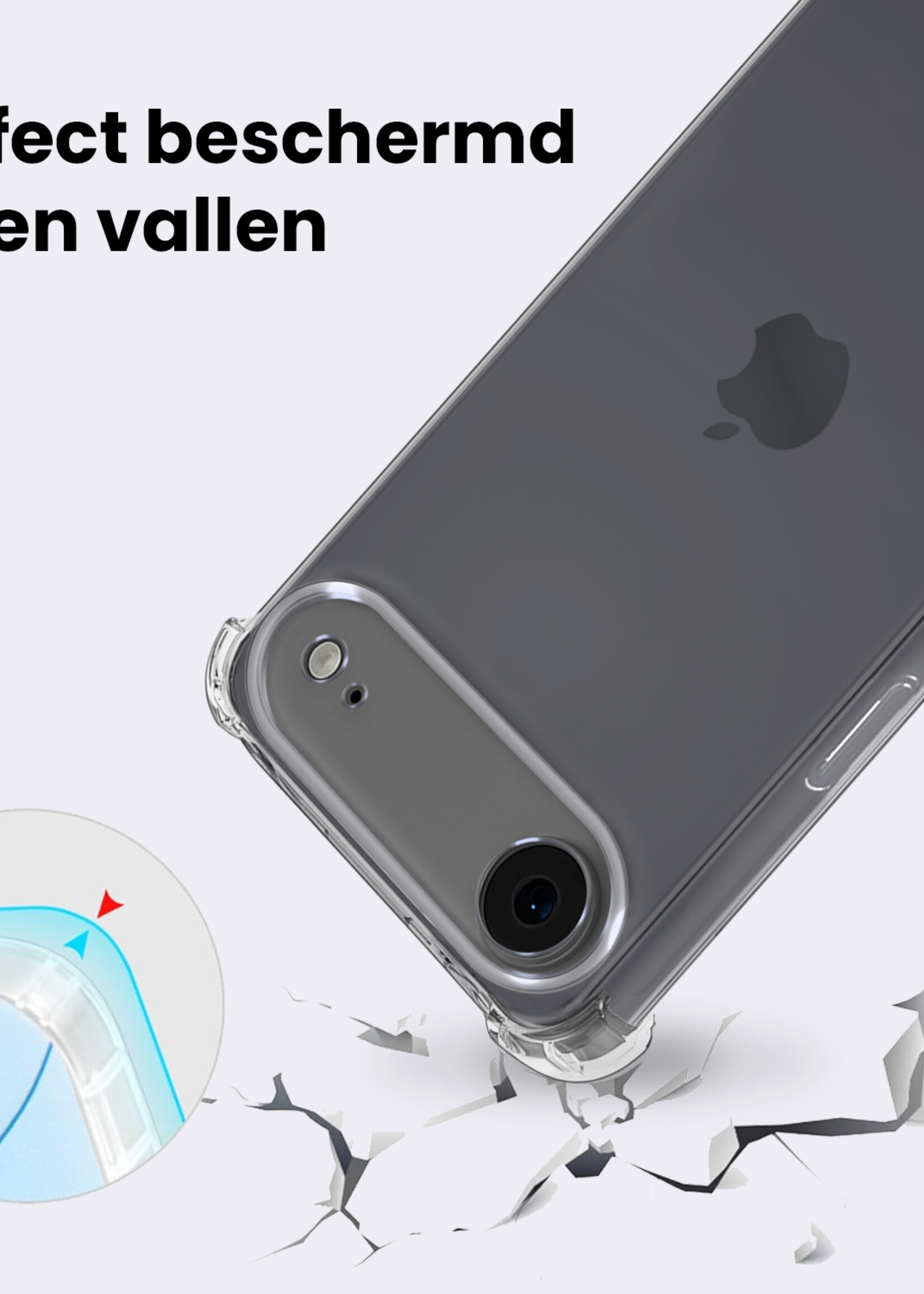 BTH BTH iPhone Air Hoesje Shockproof Met Screenprotector Met Dichte Notch