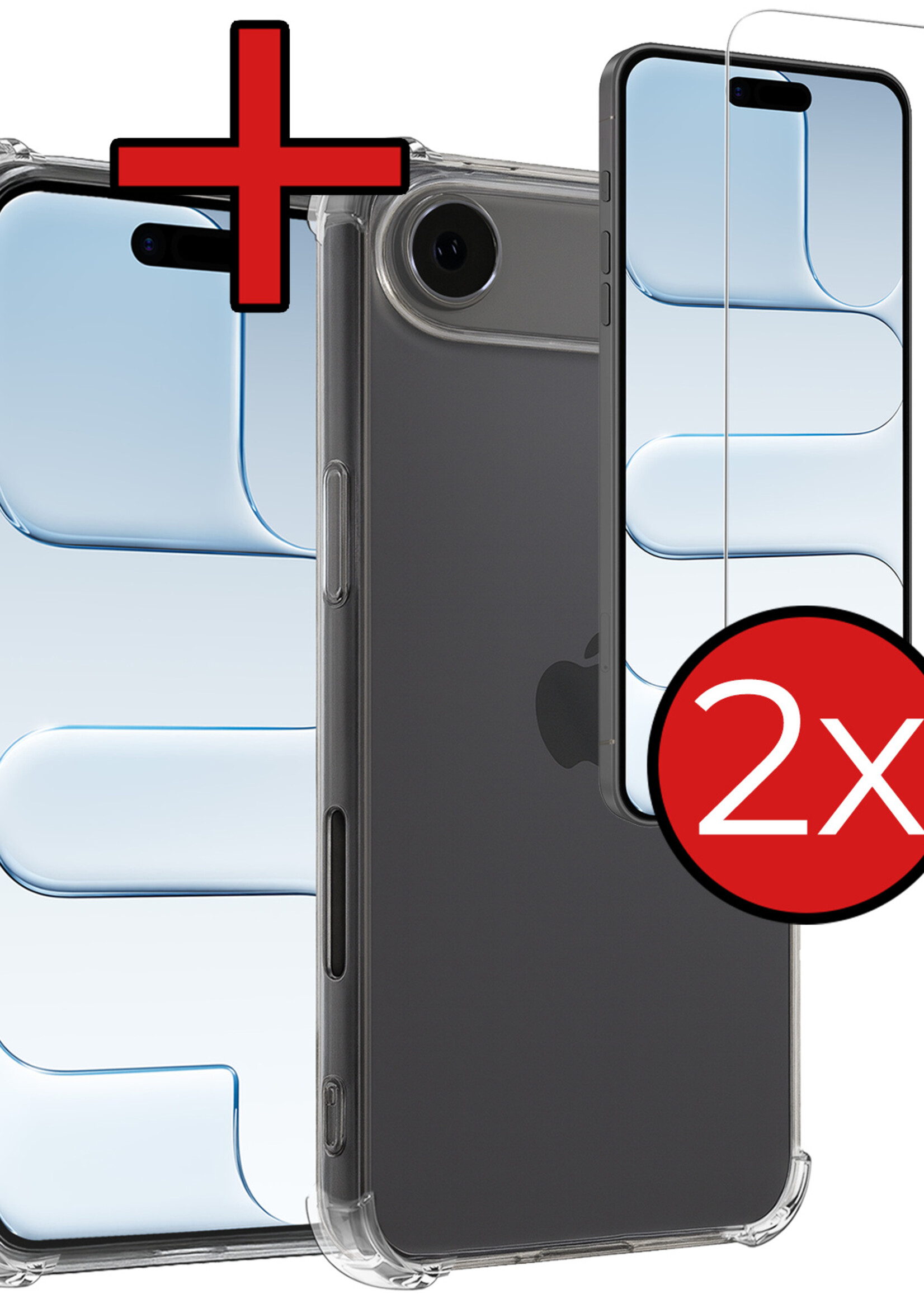 BTH BTH iPhone Air Hoesje Shockproof Met 2x Screenprotector Met Dichte Notch