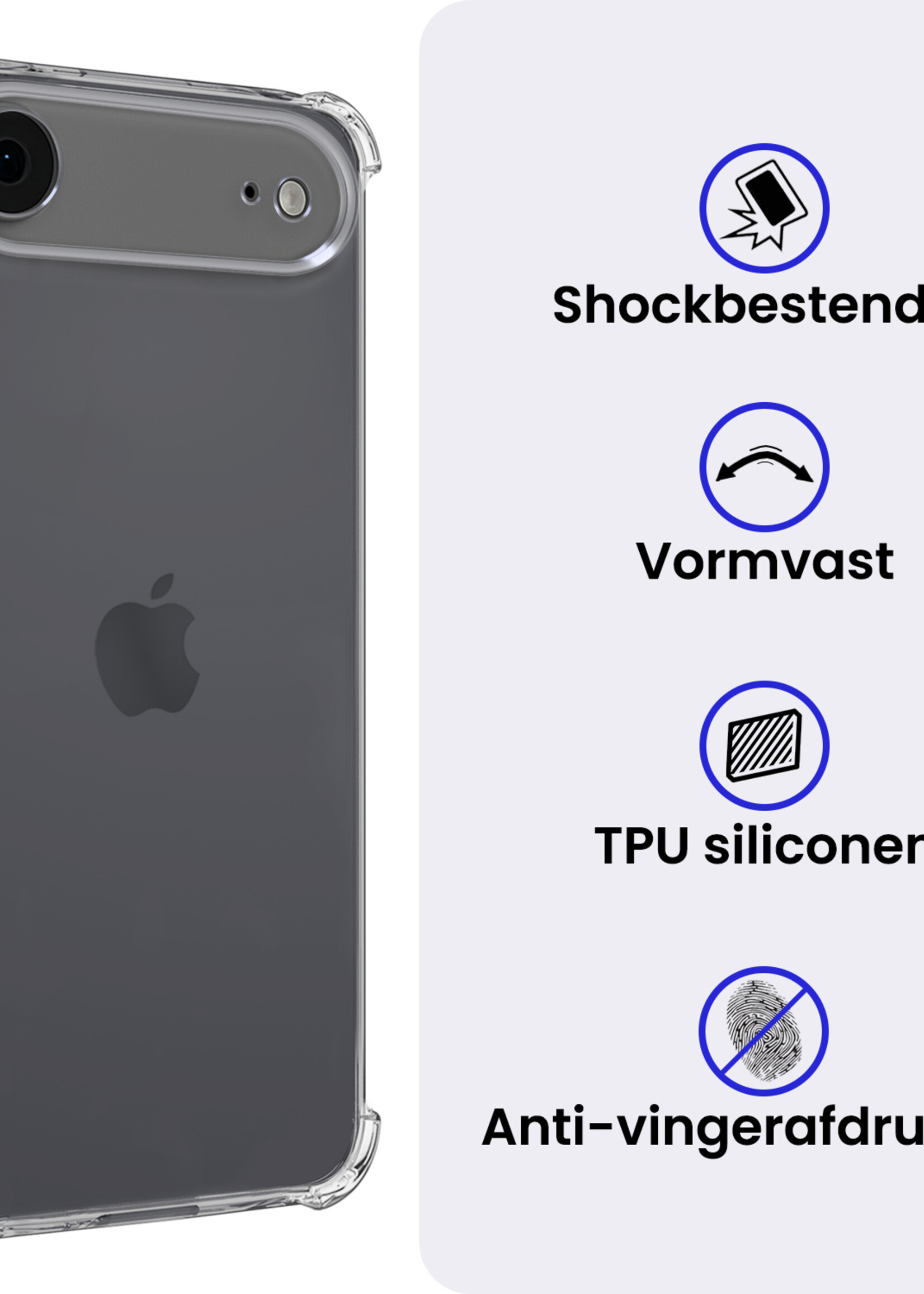 BTH BTH iPhone Air Hoesje Shockproof Met 2x Screenprotector Met Dichte Notch