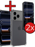 BTH BTH iPhone 17 Pro Hoesje Shockproof Met 2x Screenprotector Met Dichte Notch