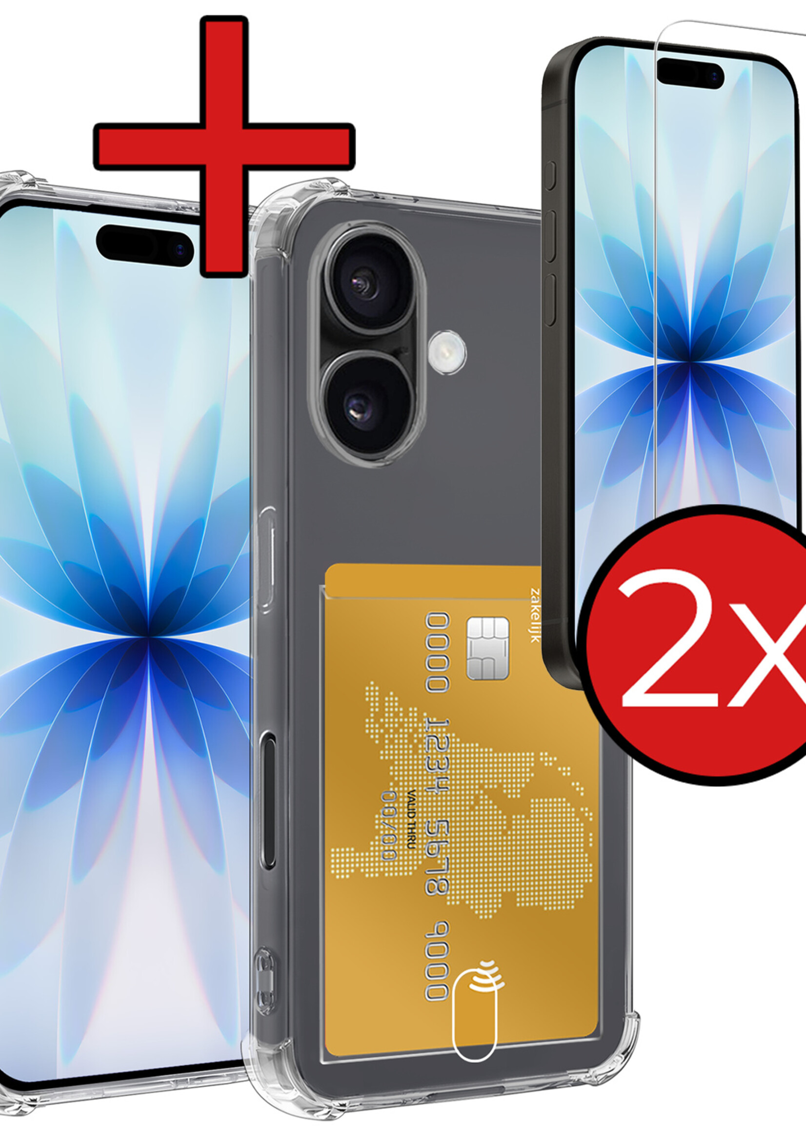 BTH BTH iPhone 17 Hoesje Pashouder Met Screenprotector