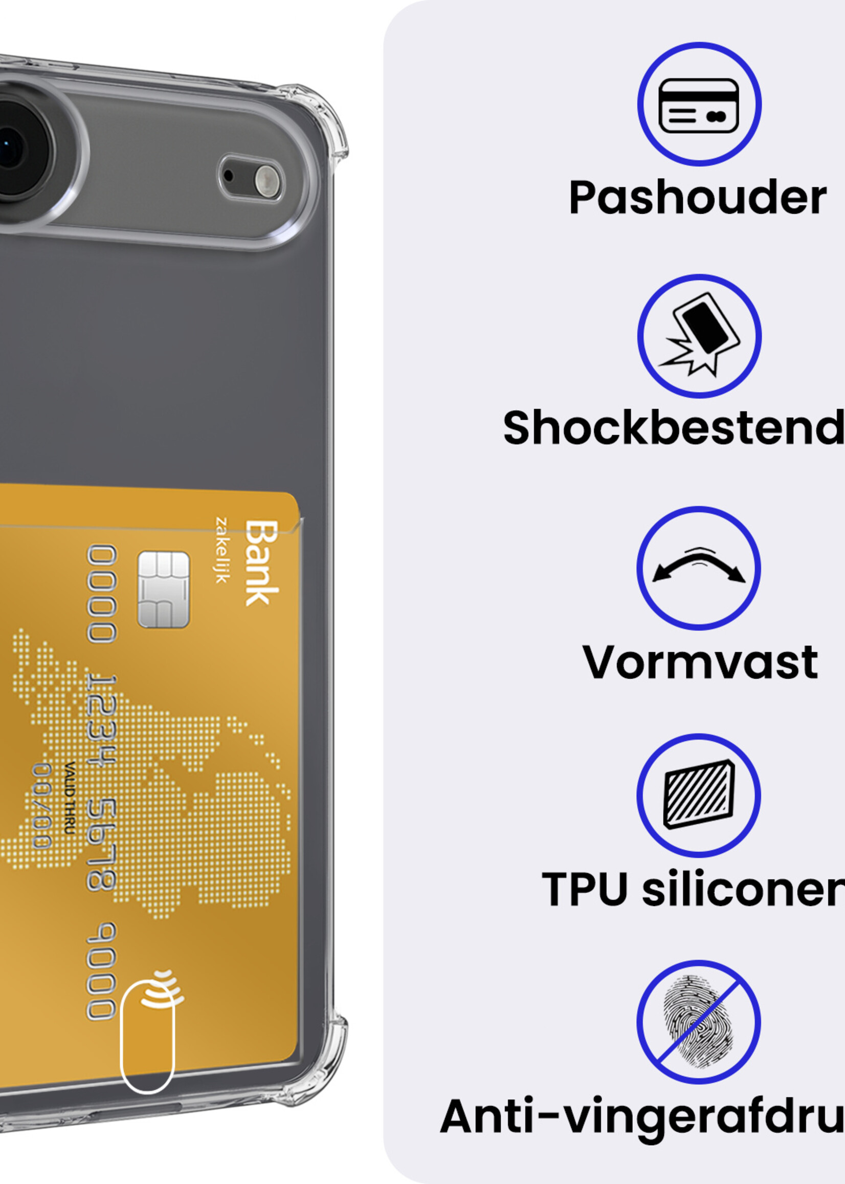 BTH BTH iPhone Air Hoesje Pashouder Met 2x Screenprotector