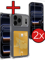 BTH BTH iPhone 17 Pro Max Hoesje Pashouder Met 2x Screenprotector