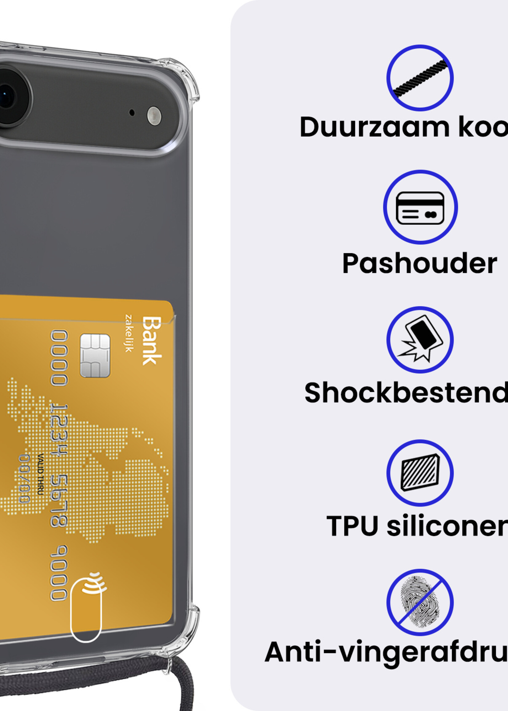 BTH BTH iPhone Air Hoesje Pashouder met Koord