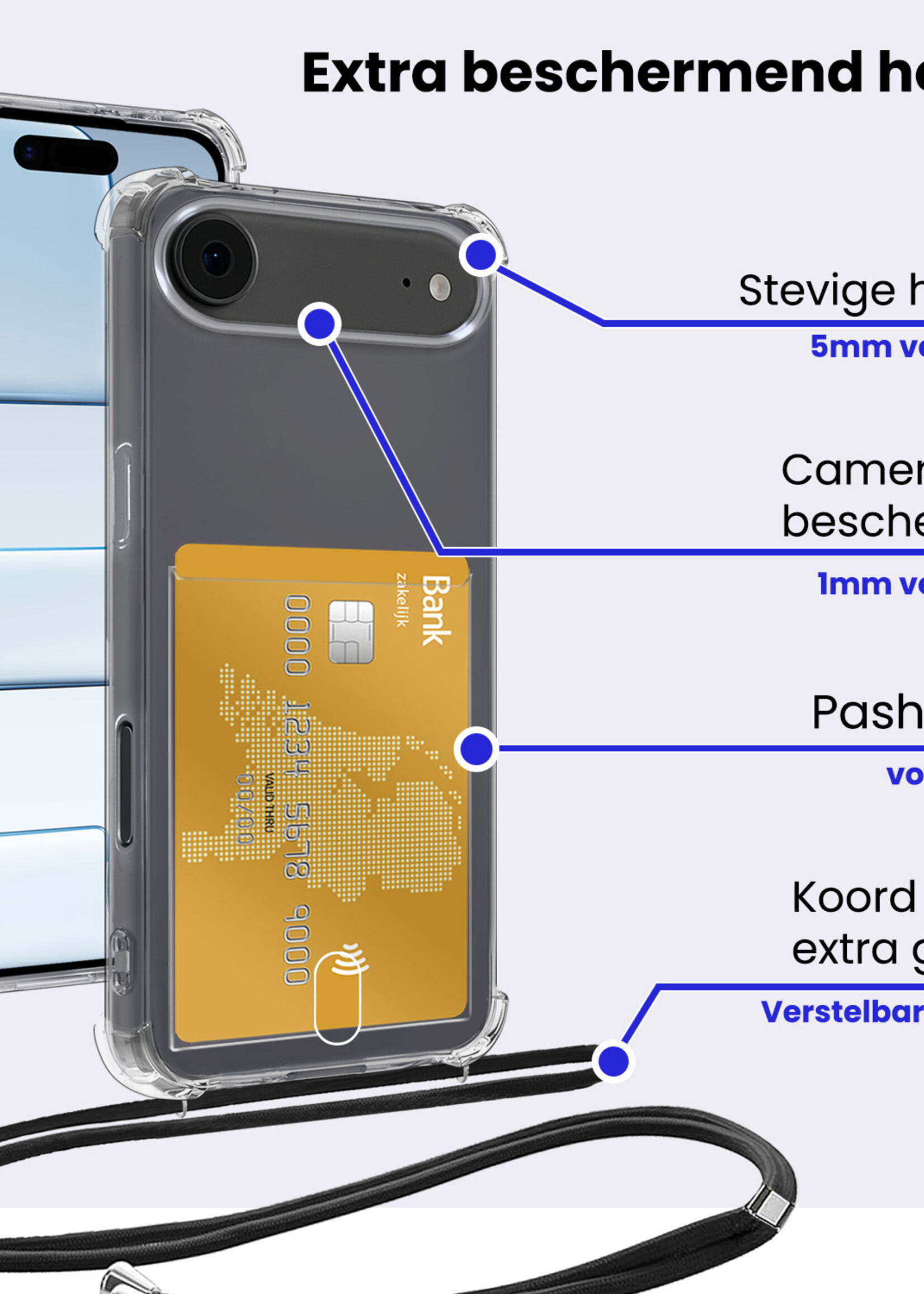 BTH BTH iPhone Air Hoesje Pashouder met Koord