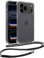 BTH BTH iPhone 17 Pro Hoesje Transparant Shockproof Met Zwart Koord