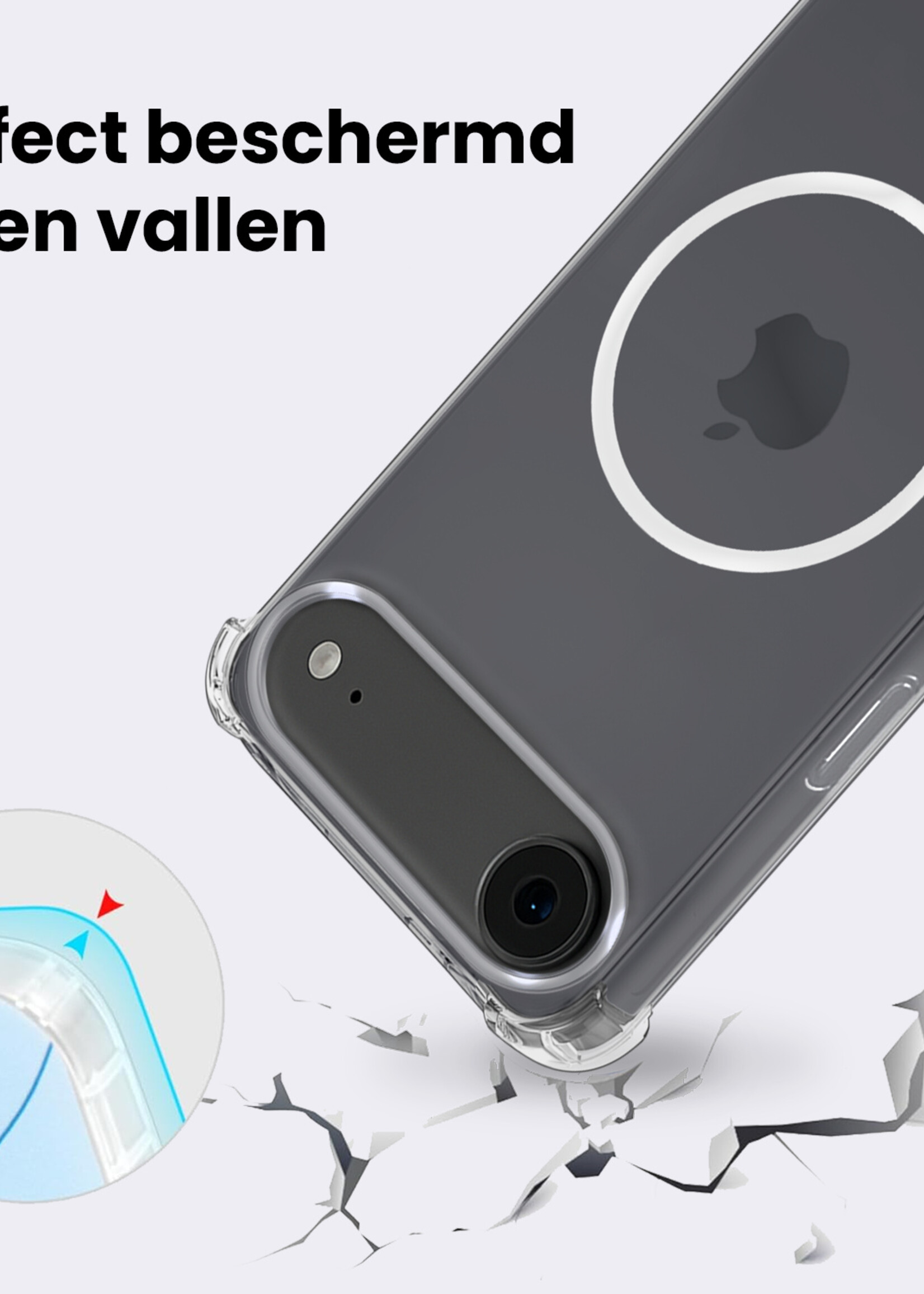 BTH BTH iPhone Air Magsafe Hoesje Transparant Met Screenprotector