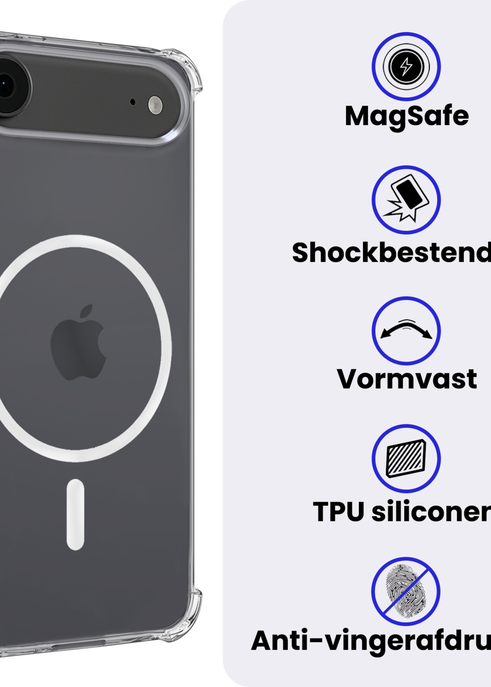 BTH BTH iPhone Air Magsafe Hoesje Transparant Met 2x Screenprotector