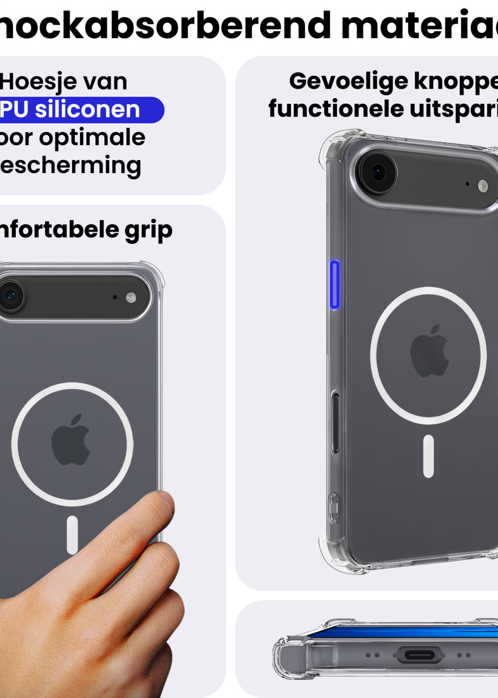 BTH BTH iPhone Air Magsafe Hoesje Transparant Met 2x Screenprotector