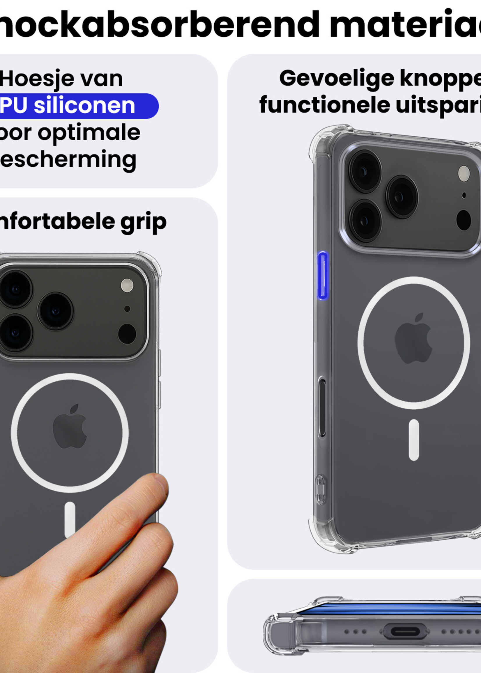 BTH BTH iPhone 17 Pro Magsafe Hoesje Transparant Met 2x Screenprotector