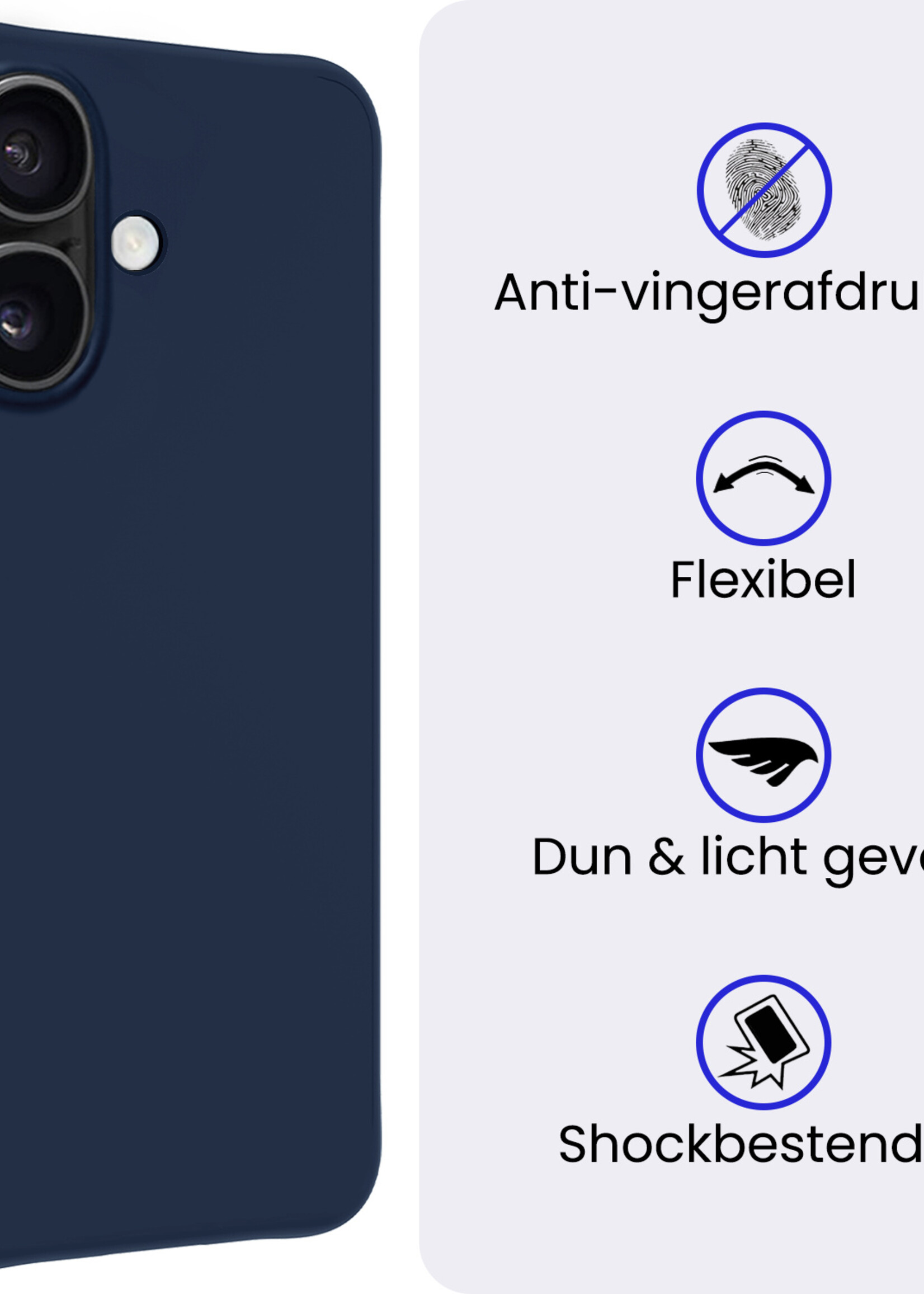 BTH BTH iPhone 17 Hoesje Siliconen - Donkerblauw