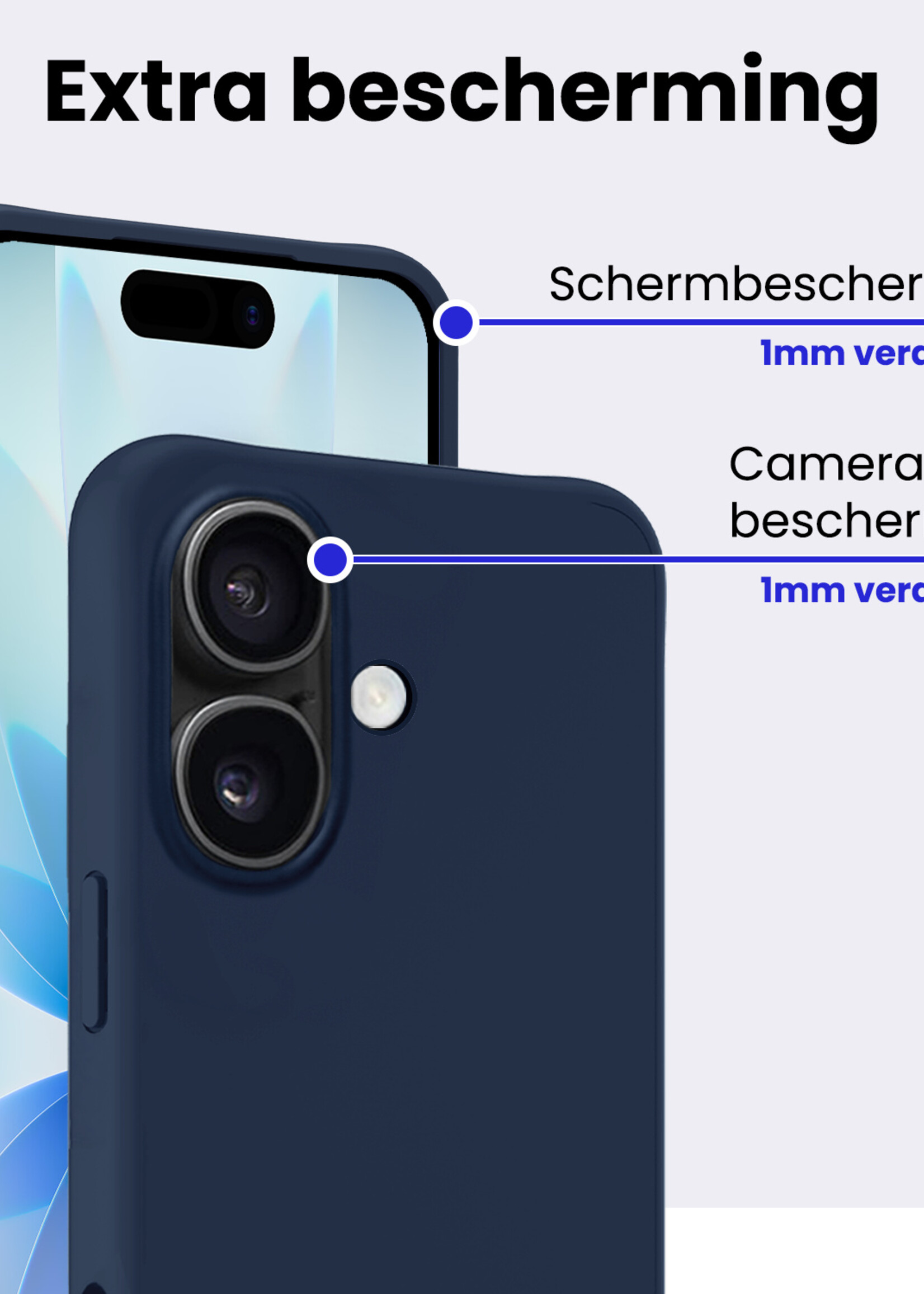 BTH BTH iPhone 17 Hoesje Siliconen - Donkerblauw