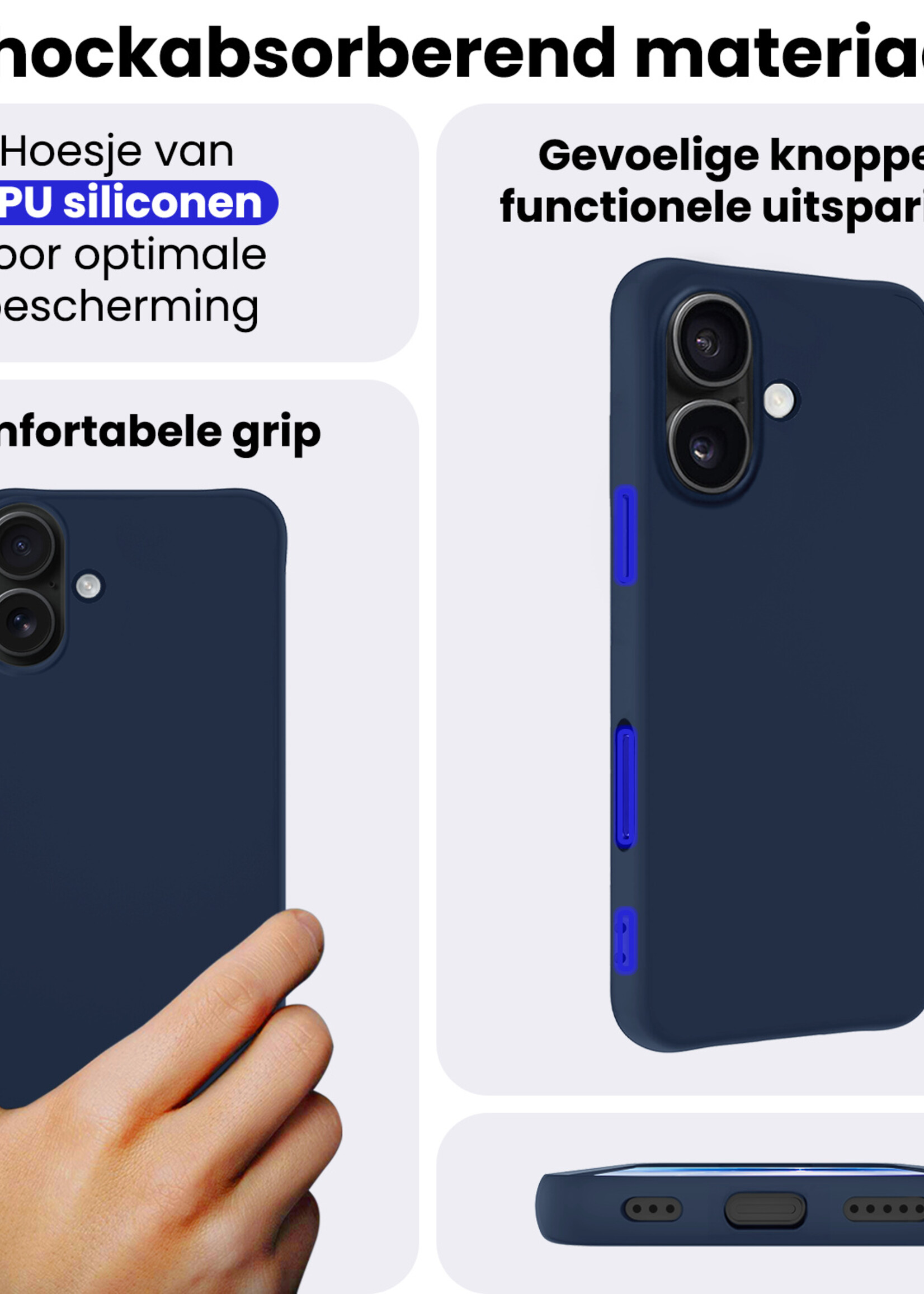 BTH BTH iPhone 17 Hoesje Siliconen - Donkerblauw