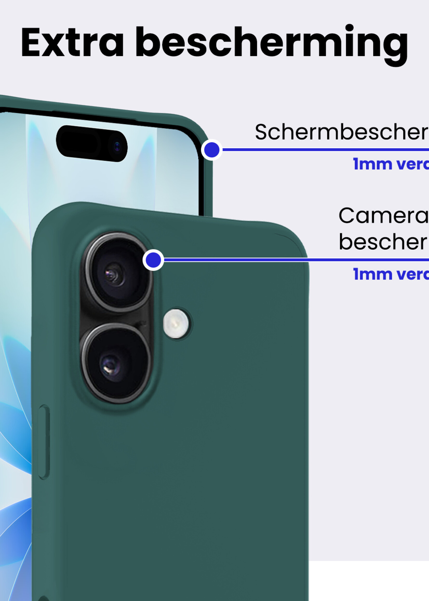 BTH BTH iPhone 17 Hoesje Siliconen - Donkergroen