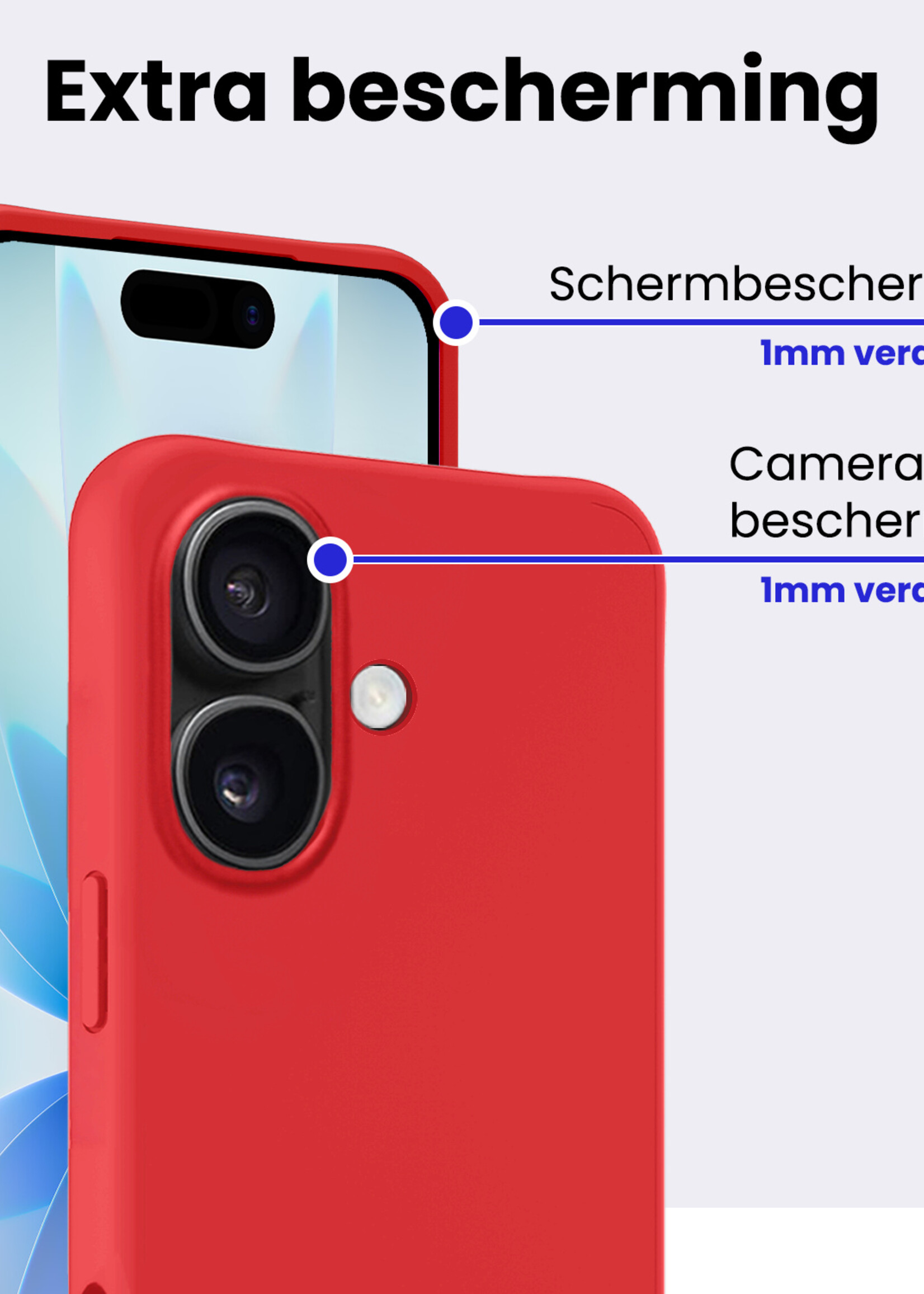 BTH BTH iPhone 17 Hoesje Siliconen - Rood