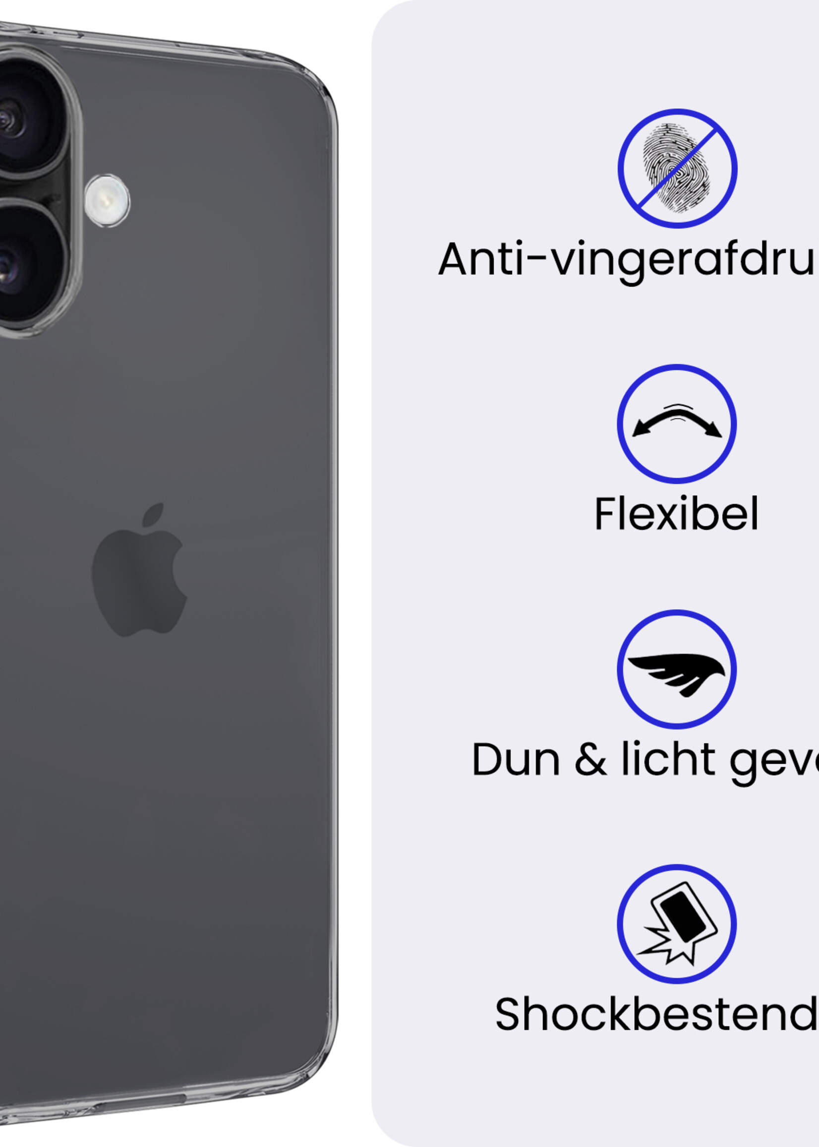 BTH BTH iPhone 17 Hoesje Siliconen - Transparant