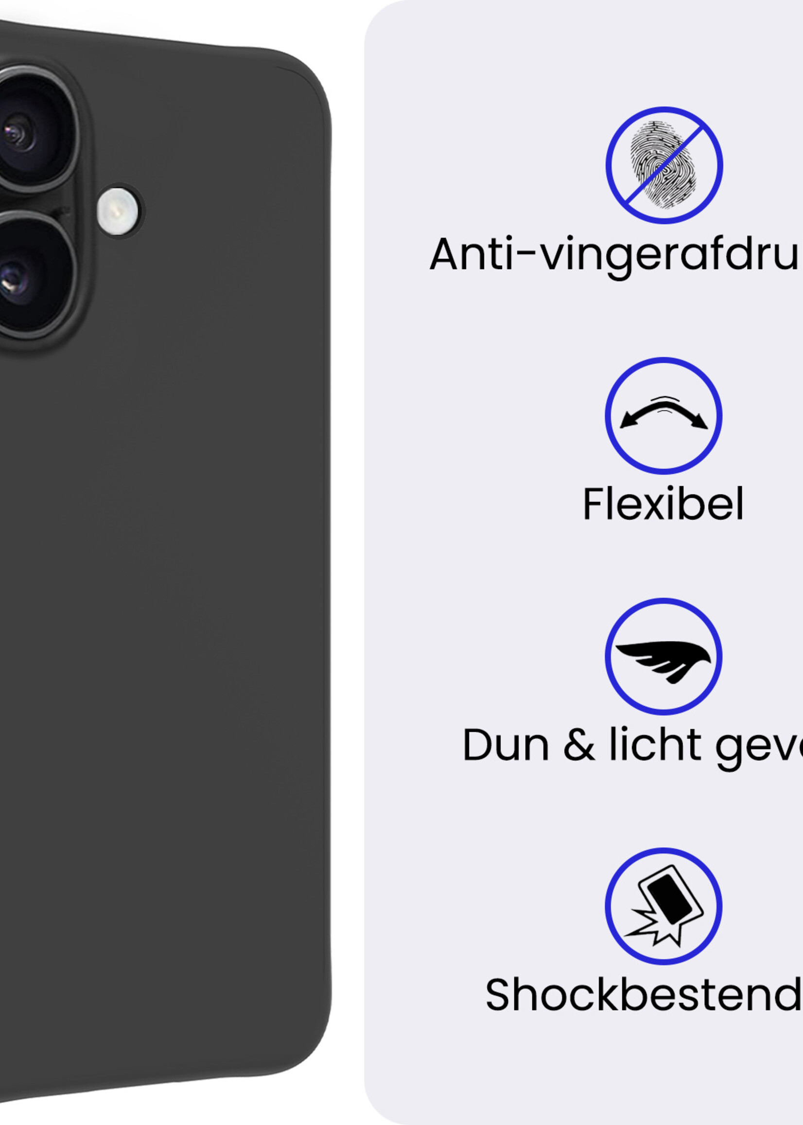 BTH BTH iPhone 17 Hoesje Siliconen - Zwart