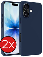 BTH BTH iPhone 17 Hoesje Siliconen - Donkerblauw - 2 PACK