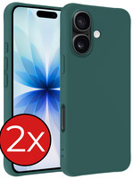 BTH BTH iPhone 17 Hoesje Siliconen - Donkergroen - 2 PACK