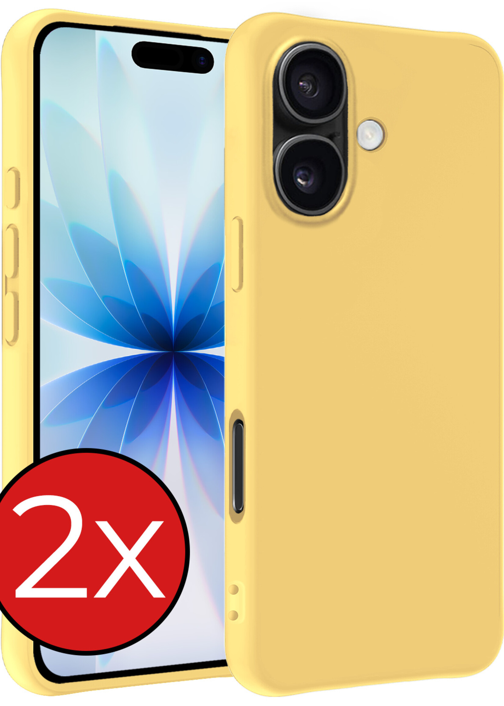 BTH BTH iPhone 17 Hoesje Siliconen - Geel - 2 PACK