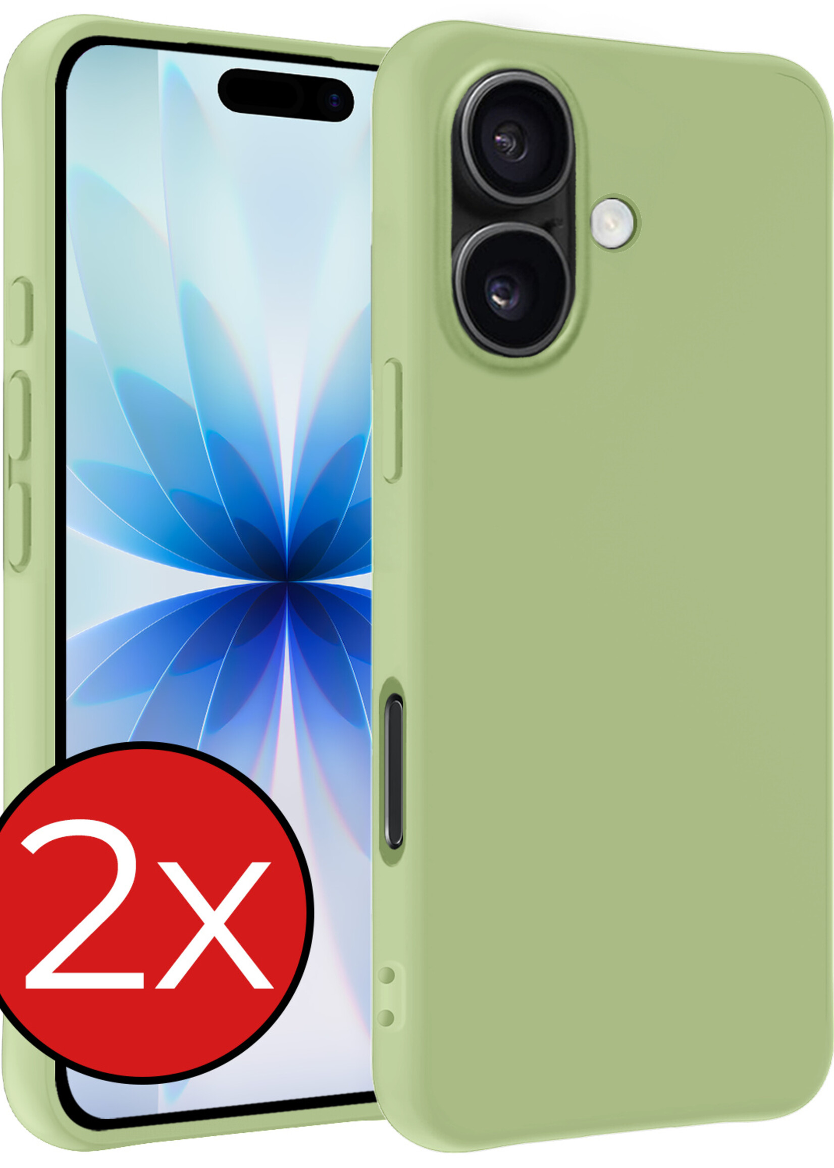 BTH BTH iPhone 17 Hoesje Siliconen - Groen - 2 PACK