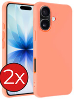 BTH BTH iPhone 17 Hoesje Siliconen - Perzik - 2 PACK