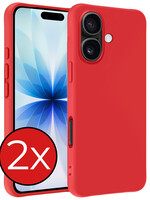 BTH BTH iPhone 17 Hoesje Siliconen - Rood - 2 PACK