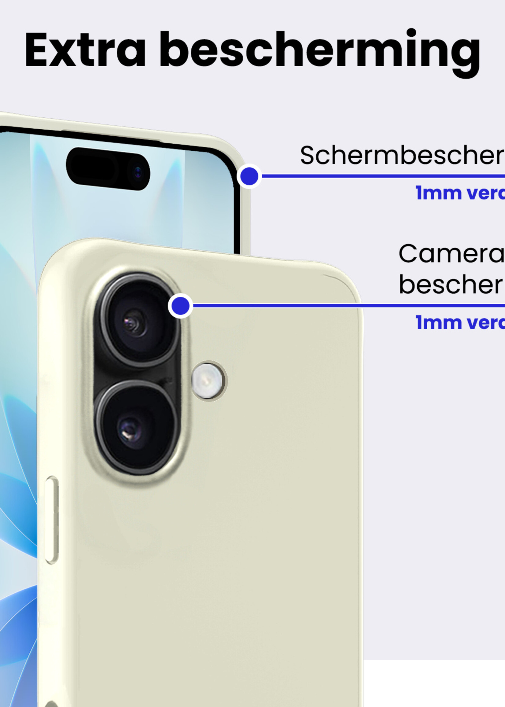 BTH BTH iPhone 17 Hoesje Siliconen - Wit - 2 PACK