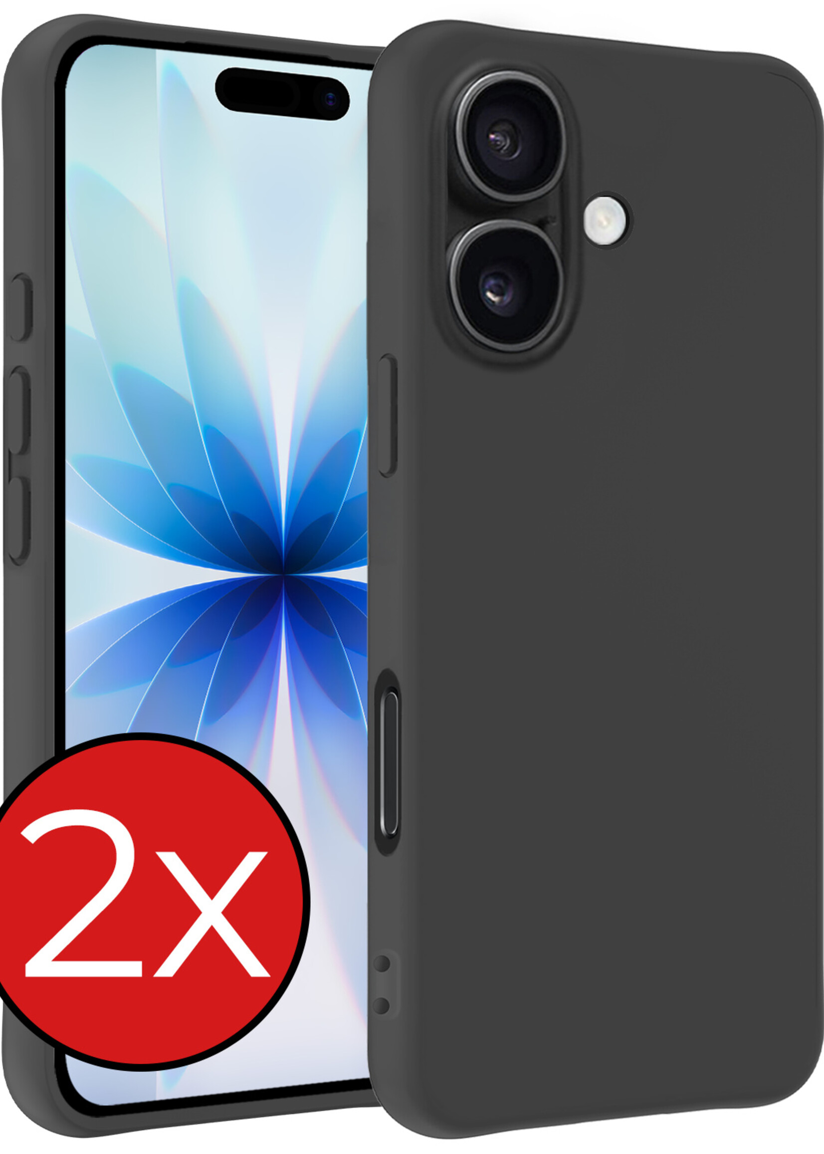 BTH BTH iPhone 17 Hoesje Siliconen - Zwart - 2 PACK