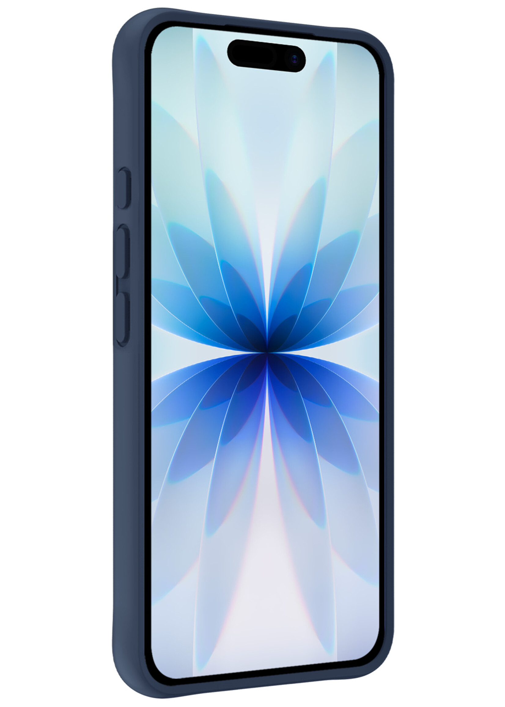 BTH BTH iPhone 17 Hoesje Siliconen Met Screenprotector Met Dichte Notch - Donkerblauw