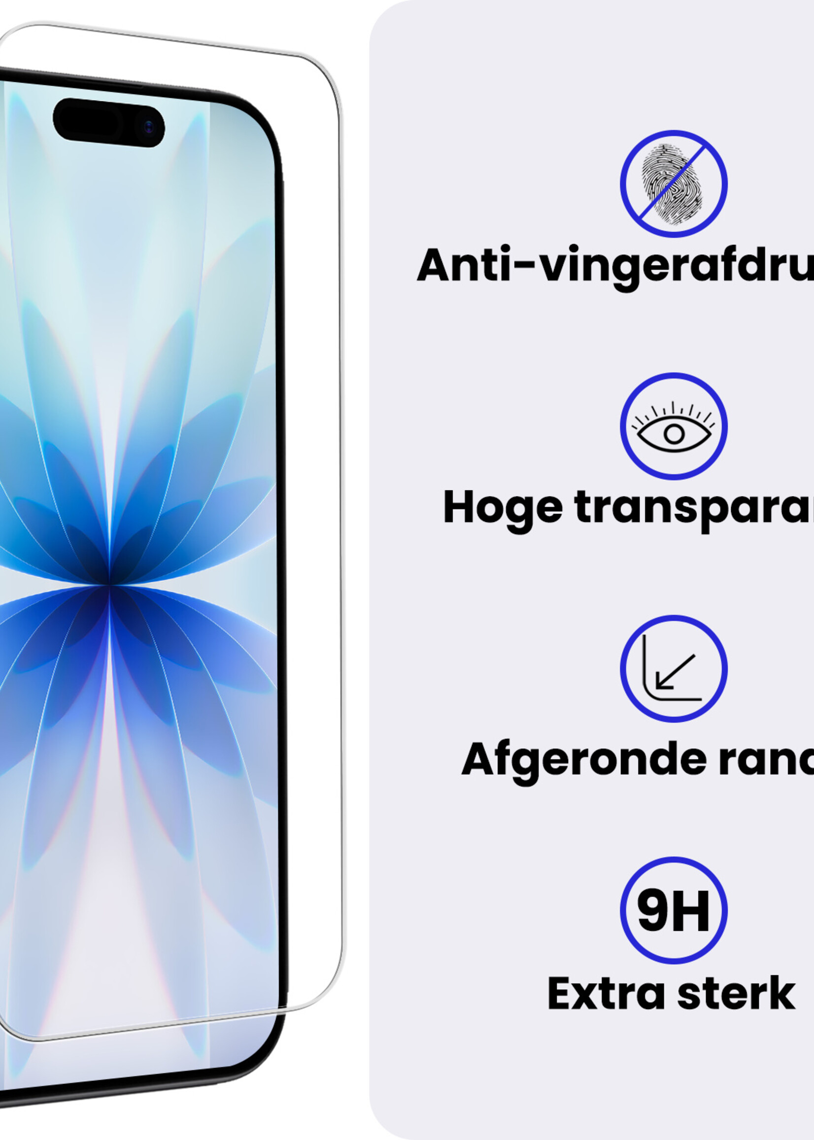 BTH BTH iPhone 17 Hoesje Siliconen Met Screenprotector Met Dichte Notch - Lila