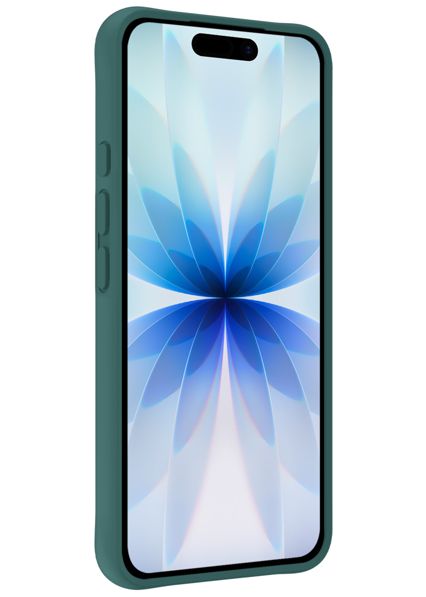 BTH BTH iPhone 17 Hoesje Siliconen Met 2x Screenprotector Met Dichte Notch - Donkergroen