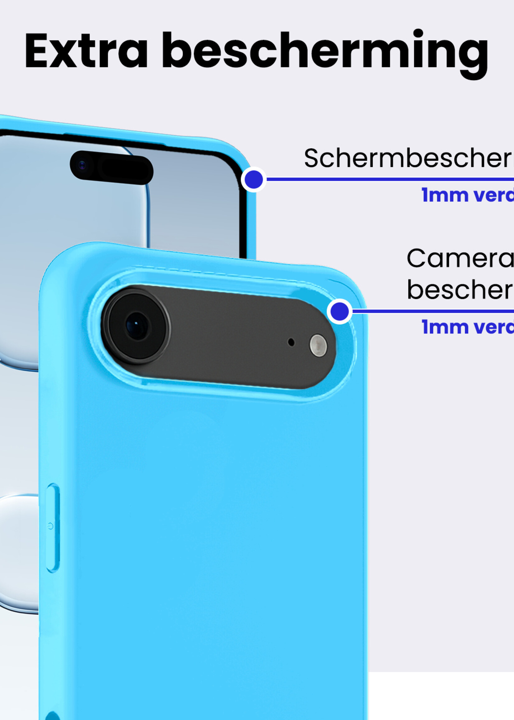 BTH BTH iPhone Air Hoesje Siliconen - Lichtblauw