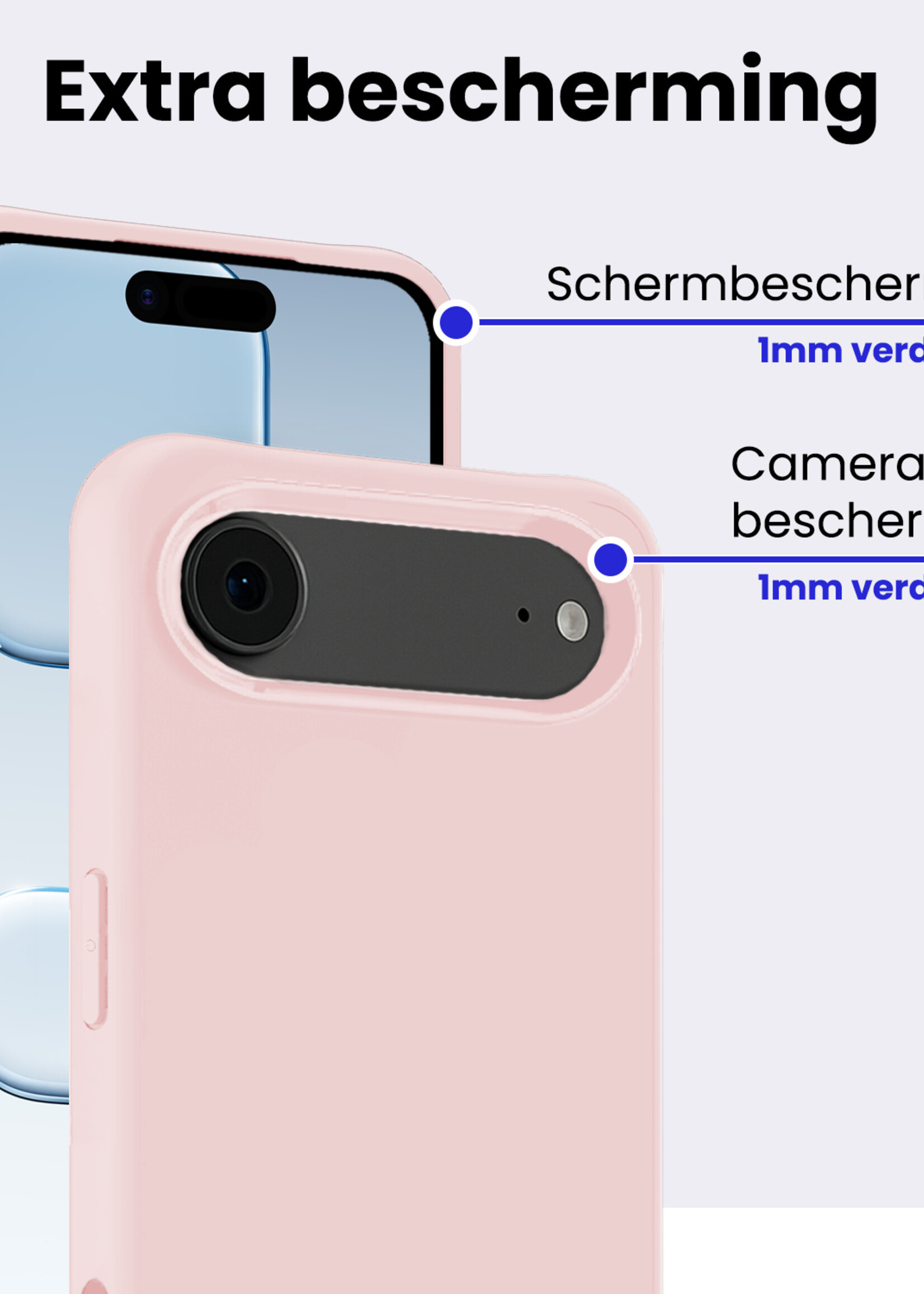 BTH BTH iPhone Air Hoesje Siliconen - Lichtroze