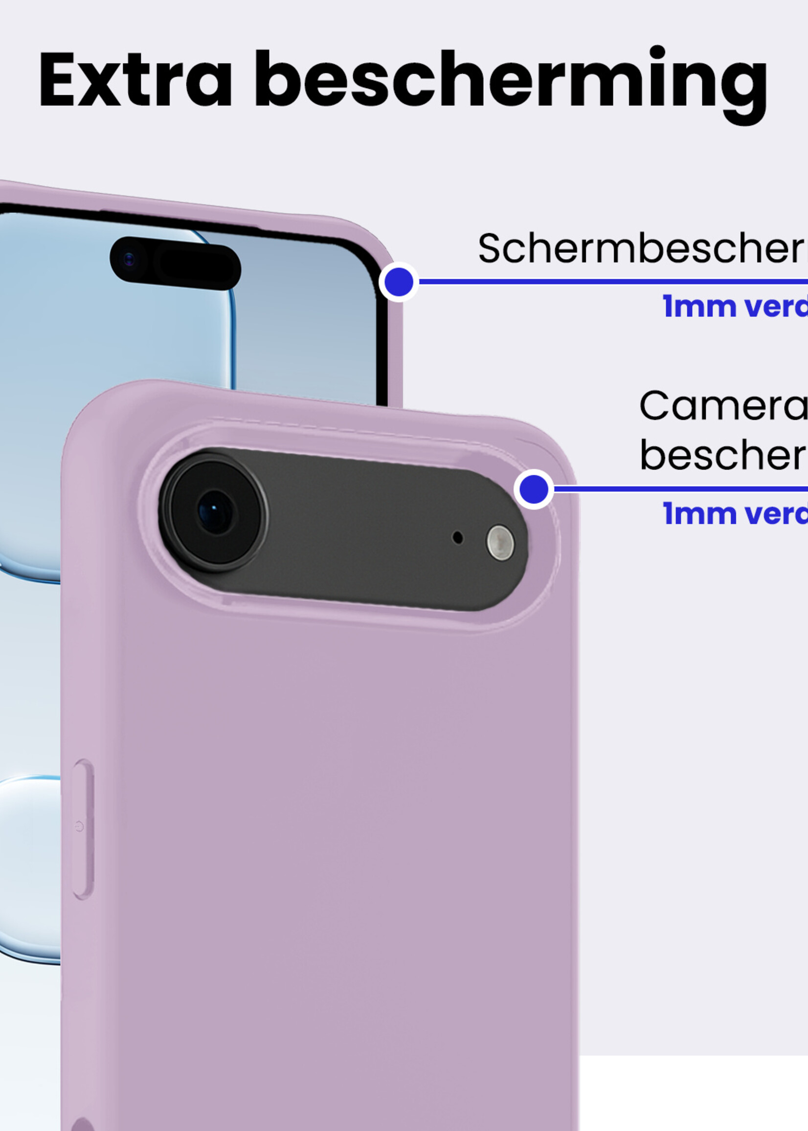 BTH BTH iPhone Air Hoesje Siliconen - Lila