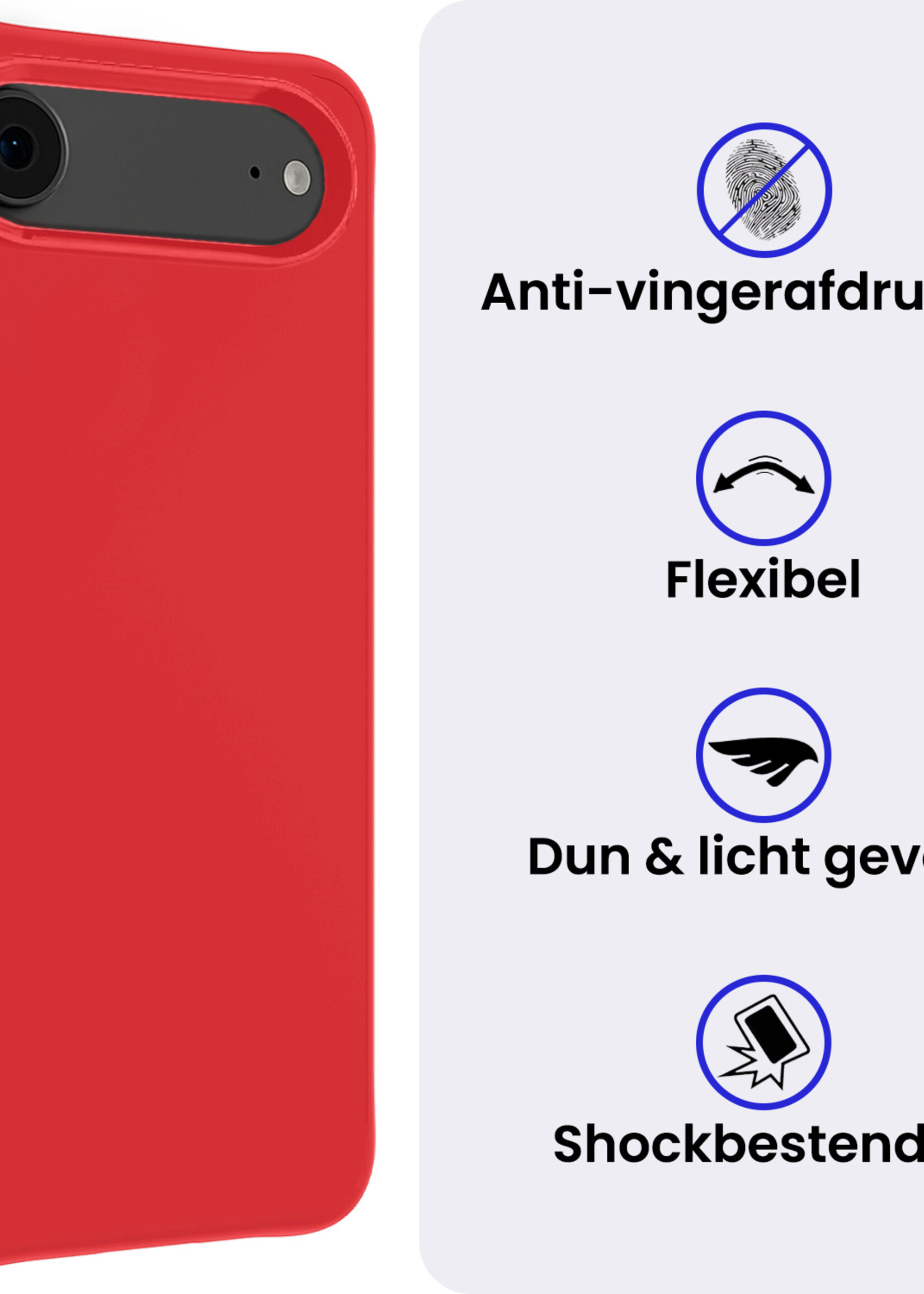 BTH BTH iPhone Air Hoesje Siliconen - Rood