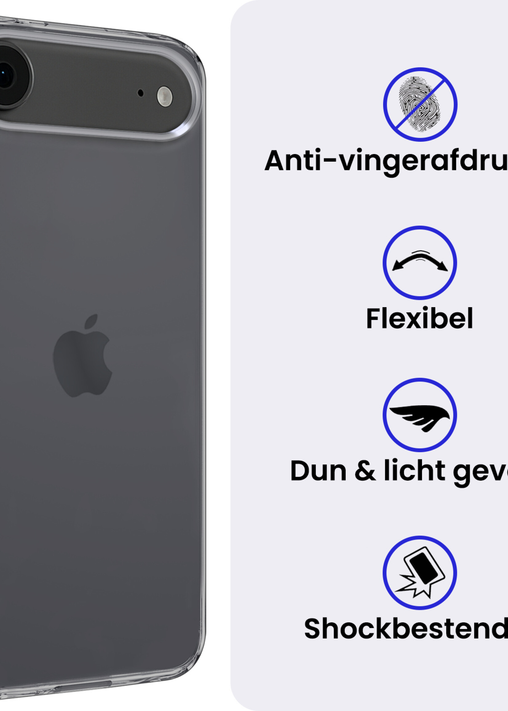 BTH BTH iPhone Air Hoesje Siliconen - Transparant