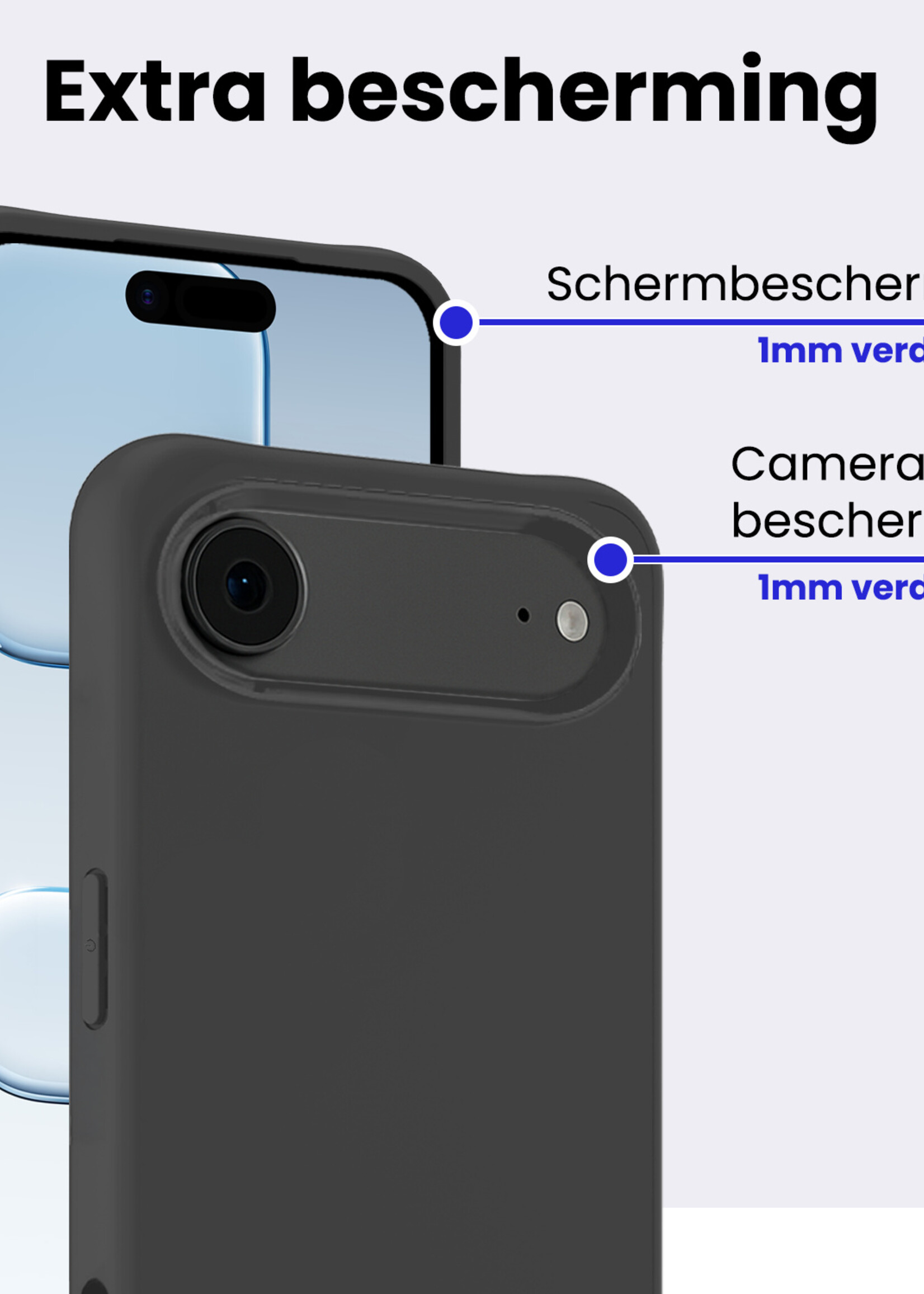 BTH BTH iPhone Air Hoesje Siliconen - Zwart