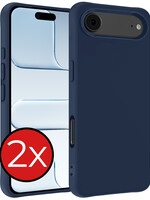 BTH BTH iPhone Air Hoesje Siliconen - Donkerblauw - 2 PACK