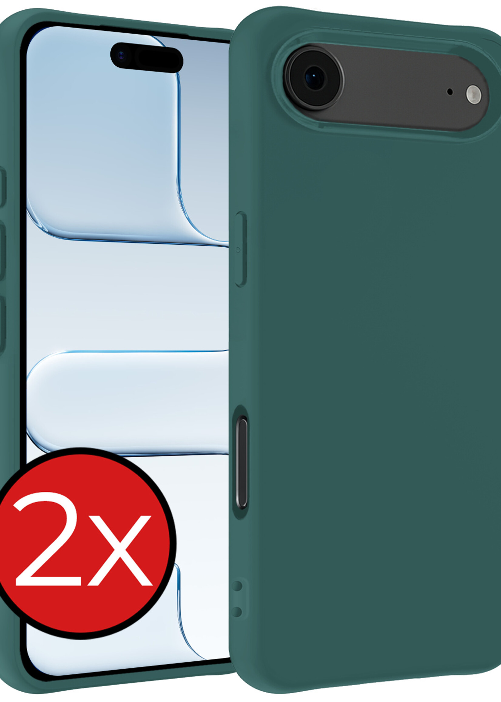 BTH BTH iPhone Air Hoesje Siliconen - Donkergroen - 2 PACK